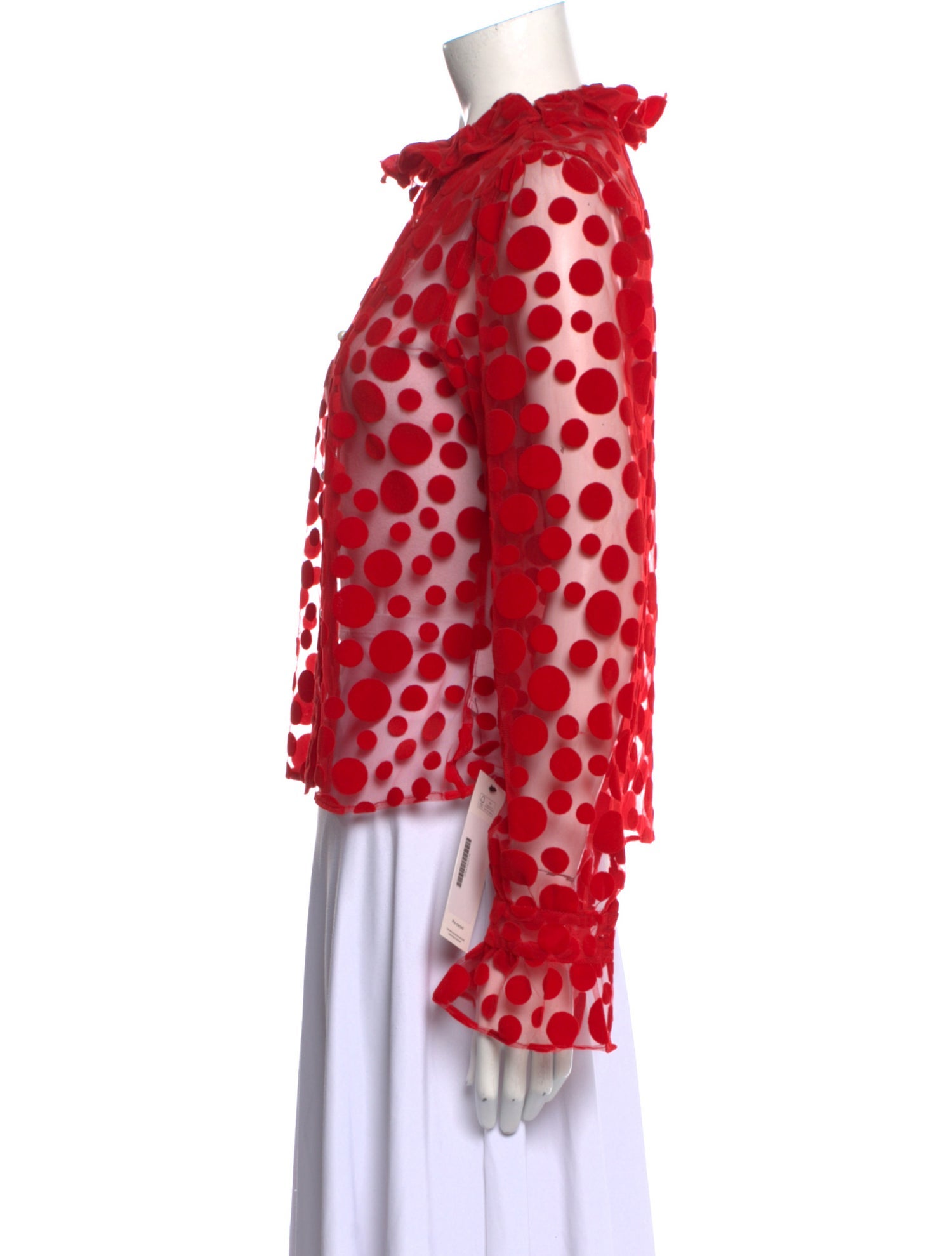 Batsheva Polka Dot Print Crew Neck Blouse w/ Tags