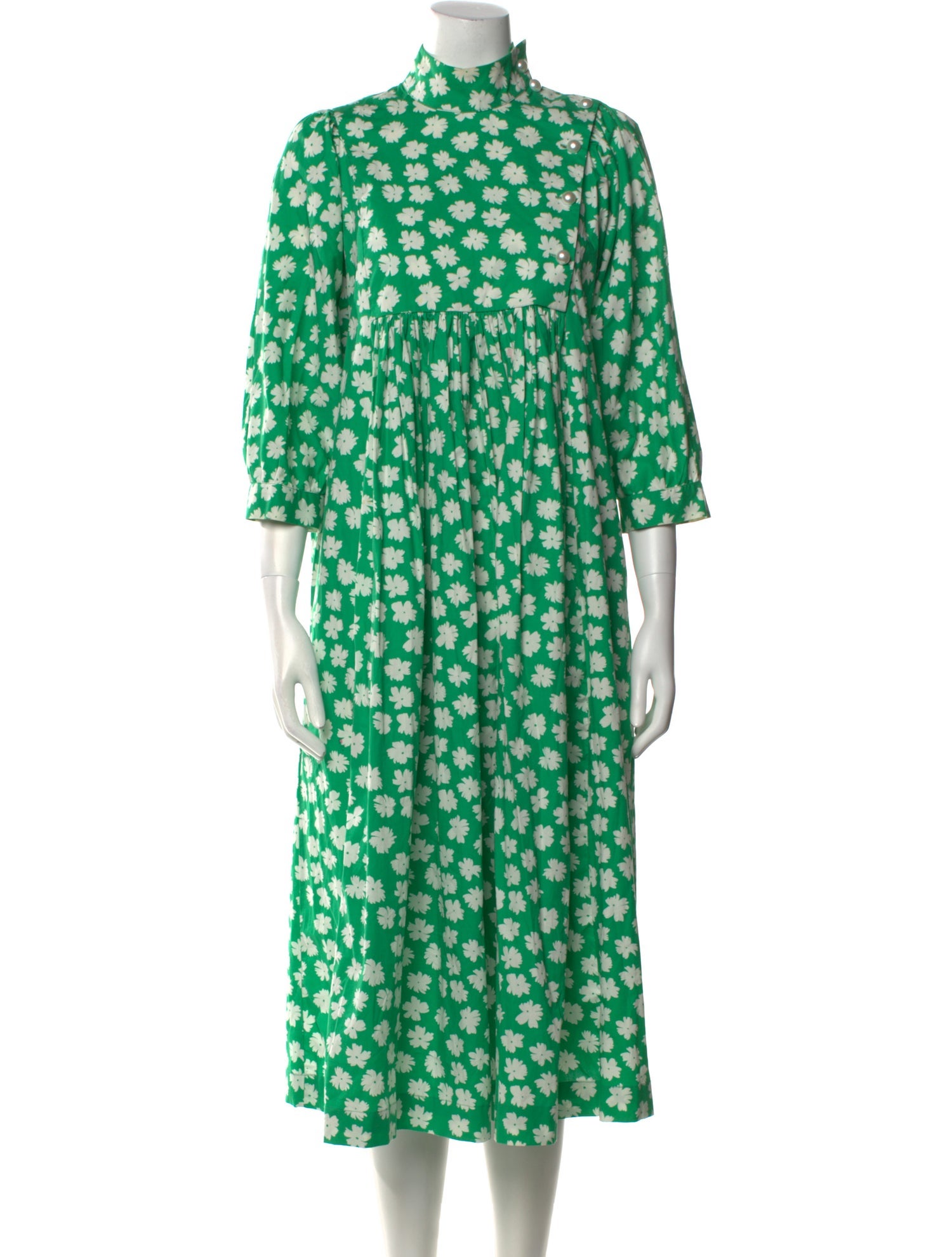 Batsheva Floral Print Midi Length Dress