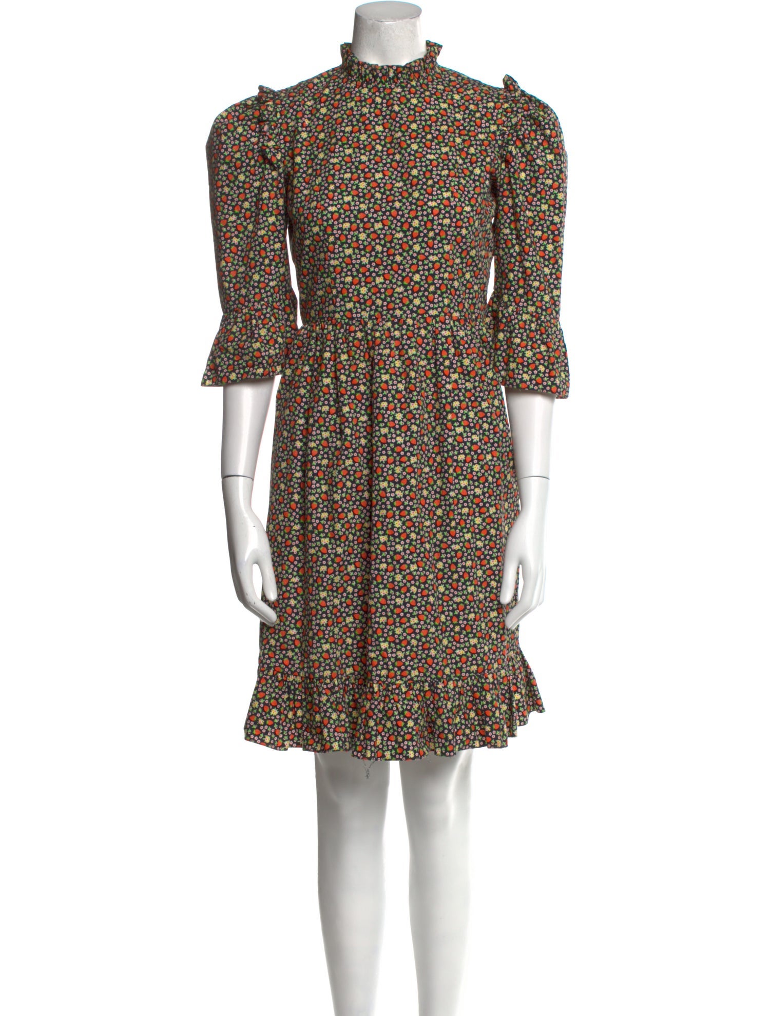 Batsheva Floral Print Knee-Length Dress