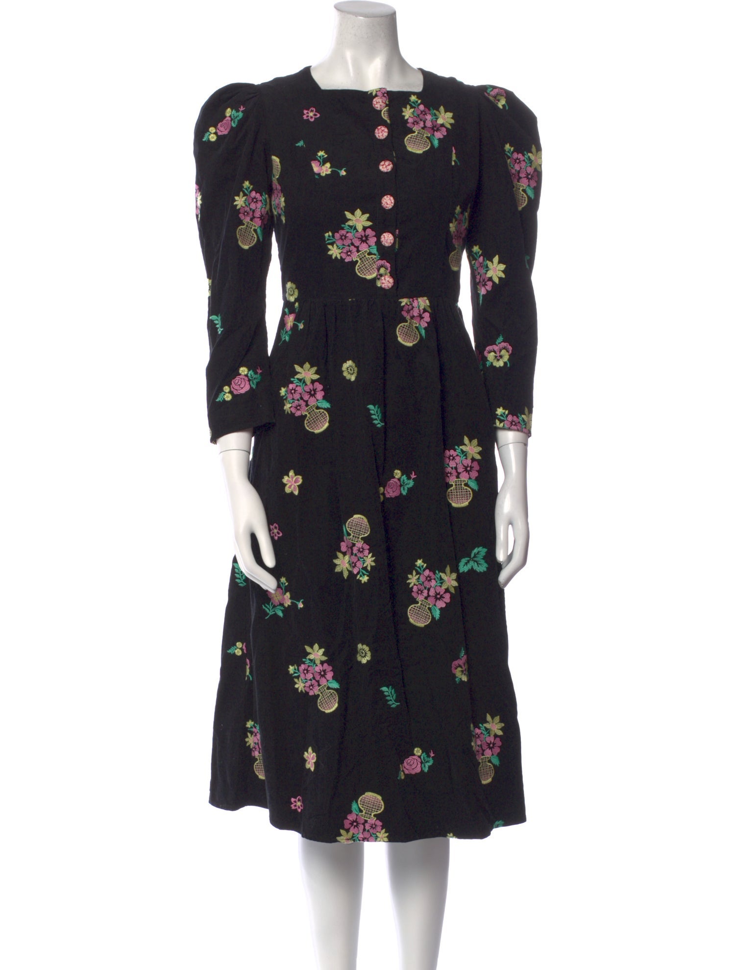 Batsheva Floral Print Midi Length Dress