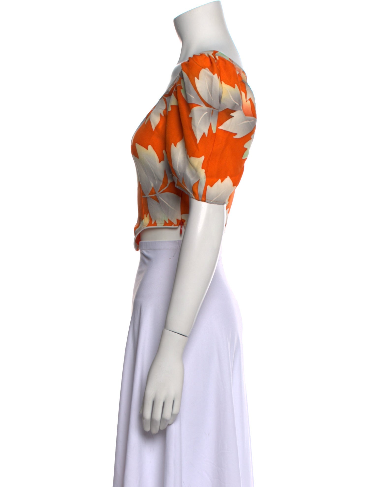 Batsheva Floral Print Square Neckline Crop Top