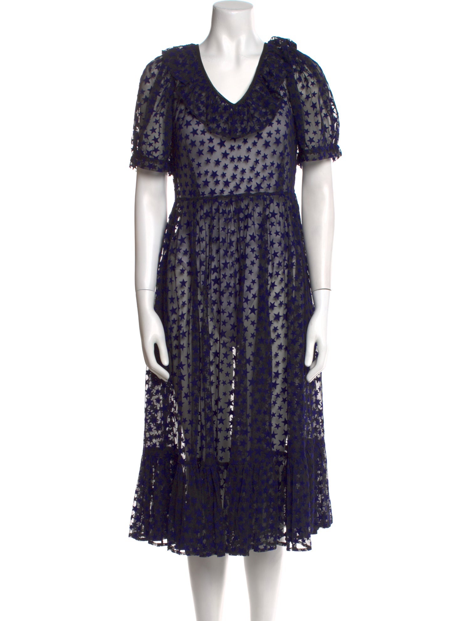 Batsheva Lace Pattern Midi Length Dress