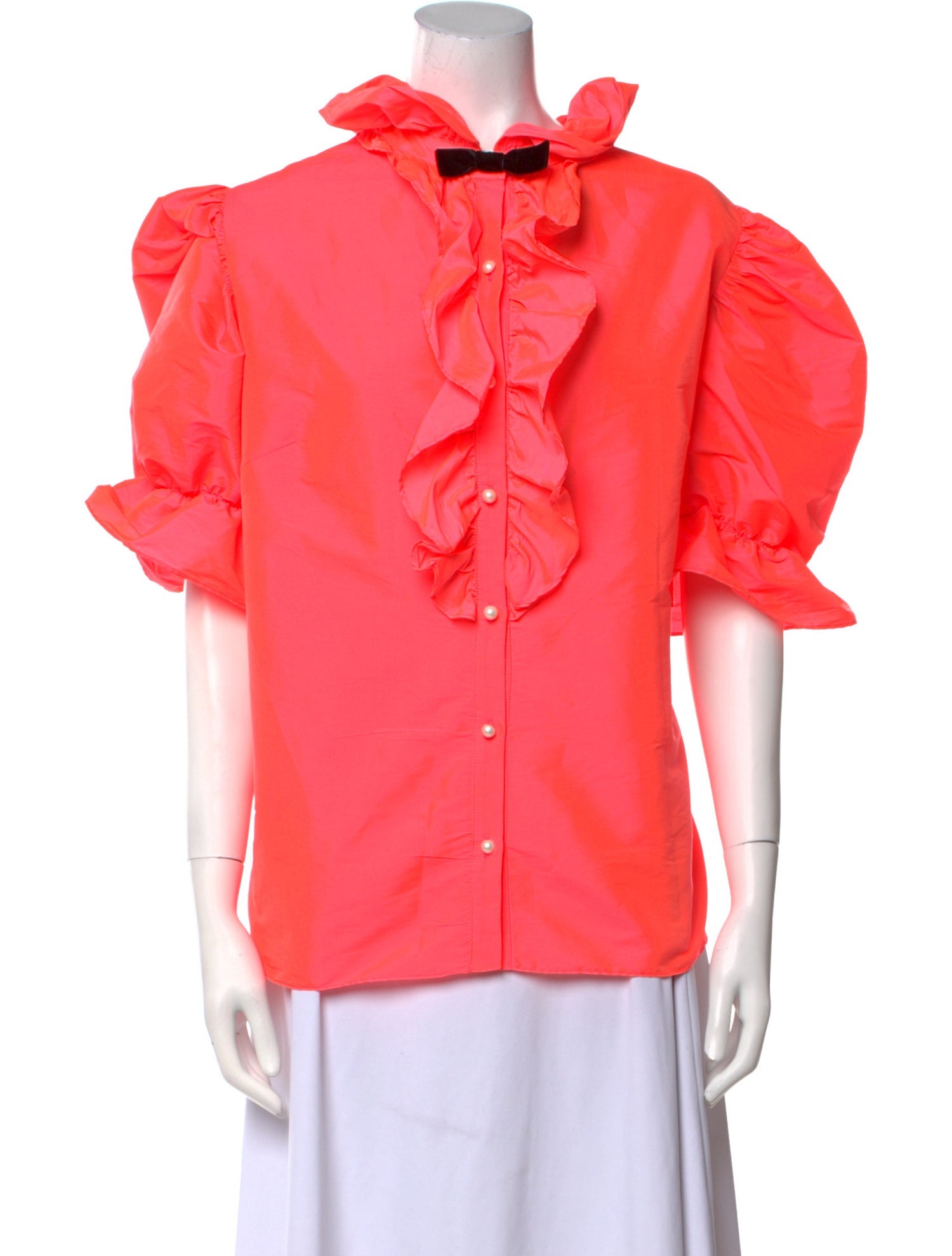 Batsheva Crew Neck Short Sleeve Button-Up Top w/ Tags