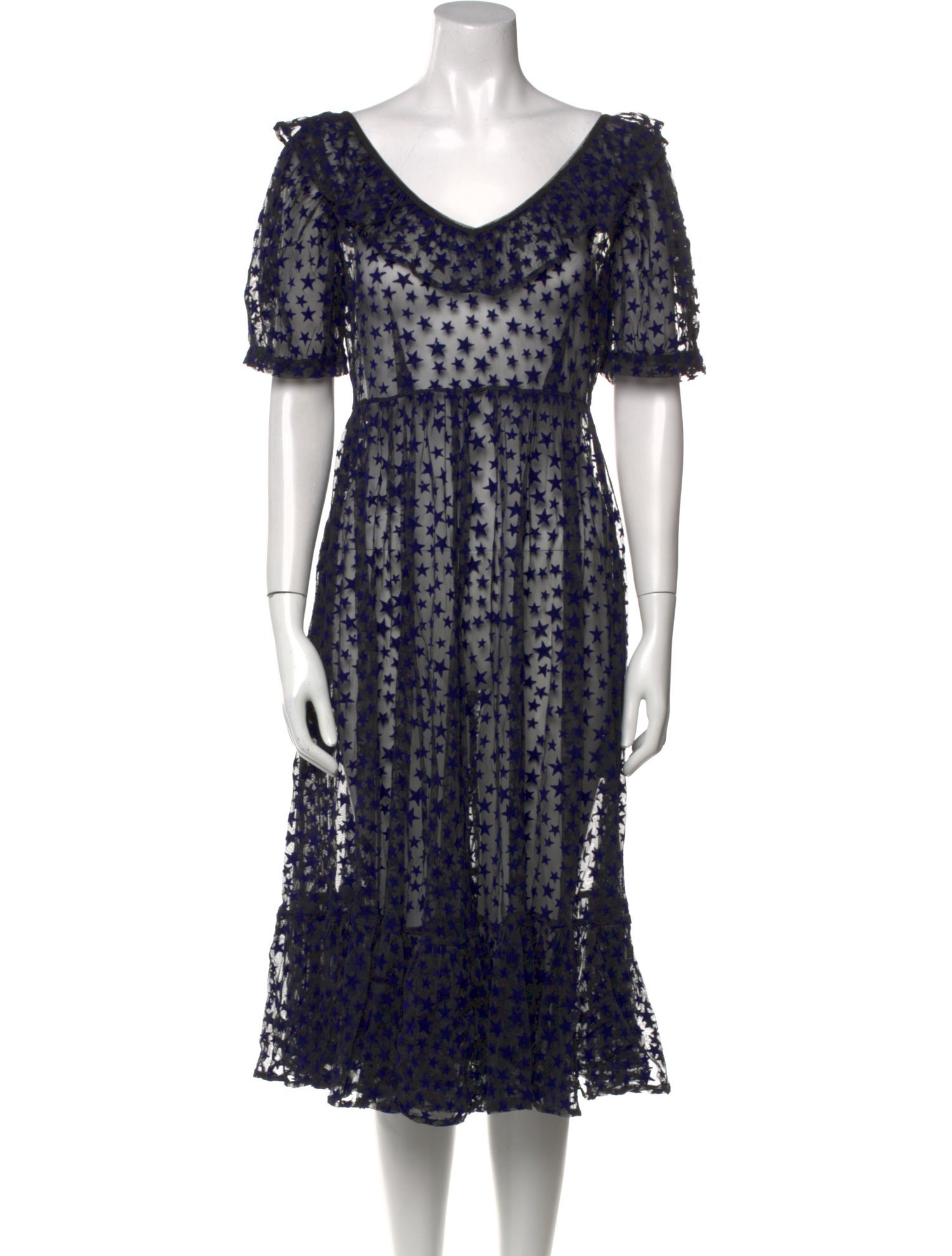 Batsheva Lace Pattern Midi Length Dress