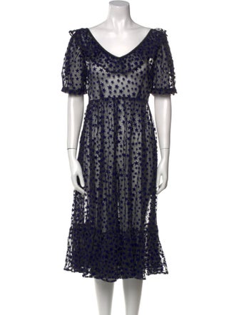 Batsheva Lace Pattern Midi Length Dress