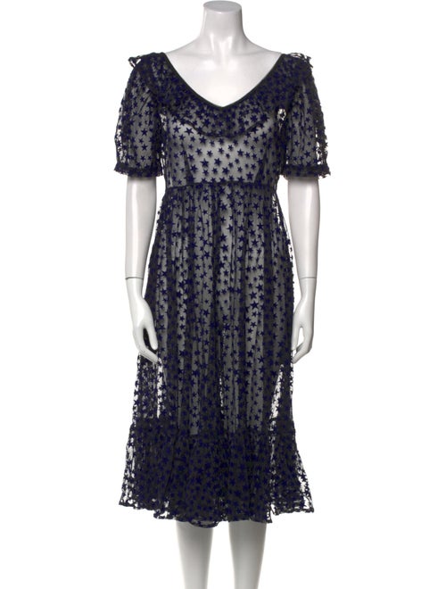 Batsheva Lace Pattern Midi Length Dress