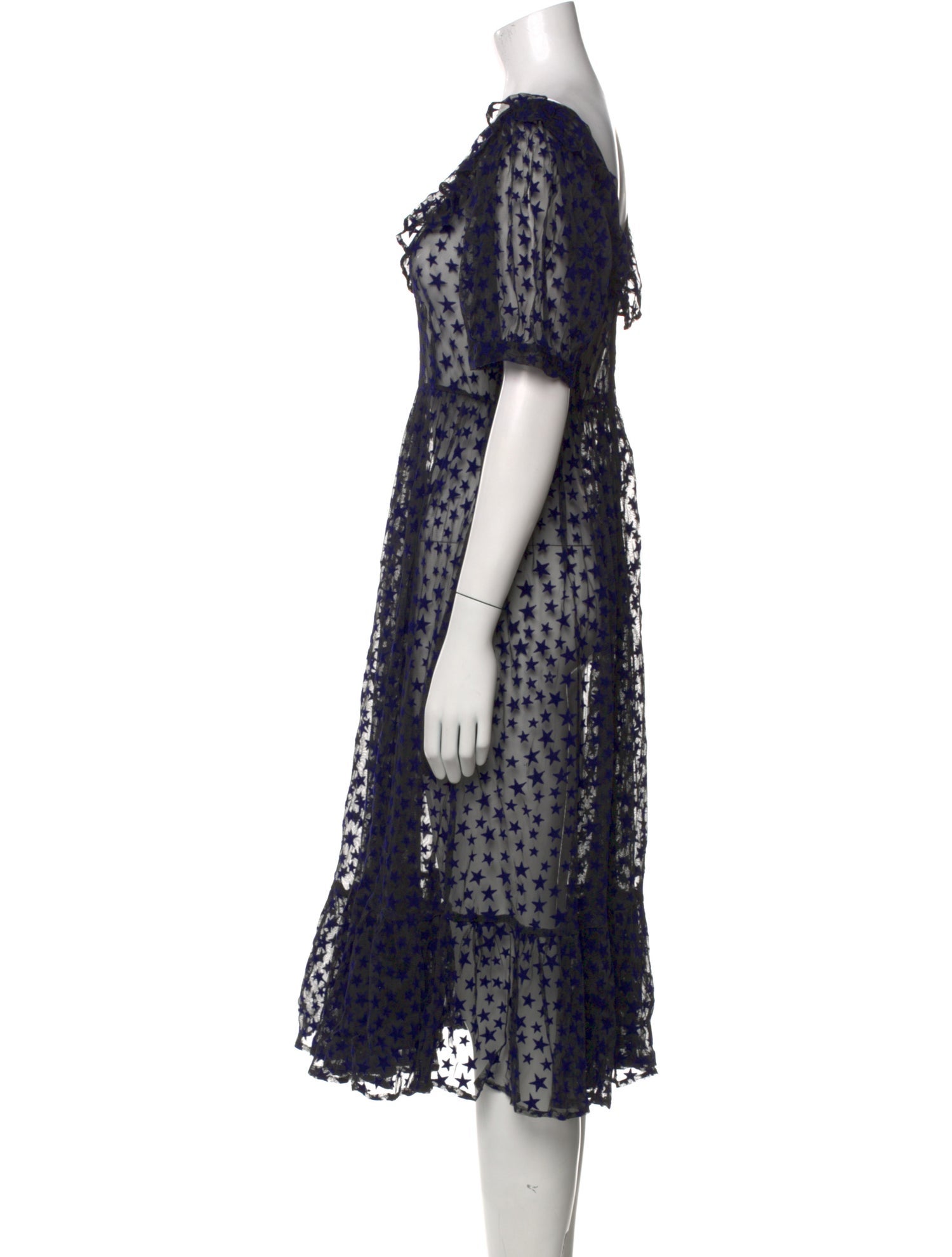 Batsheva Lace Pattern Midi Length Dress