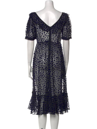 Batsheva Lace Pattern Midi Length Dress