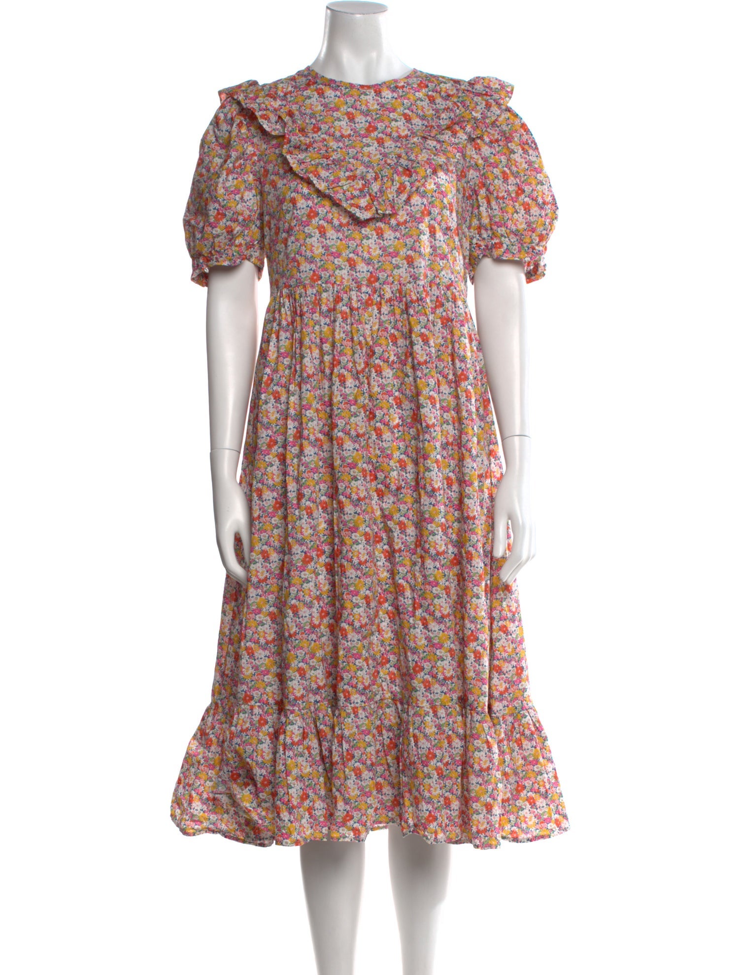 Batsheva Floral Print Midi Length Dress