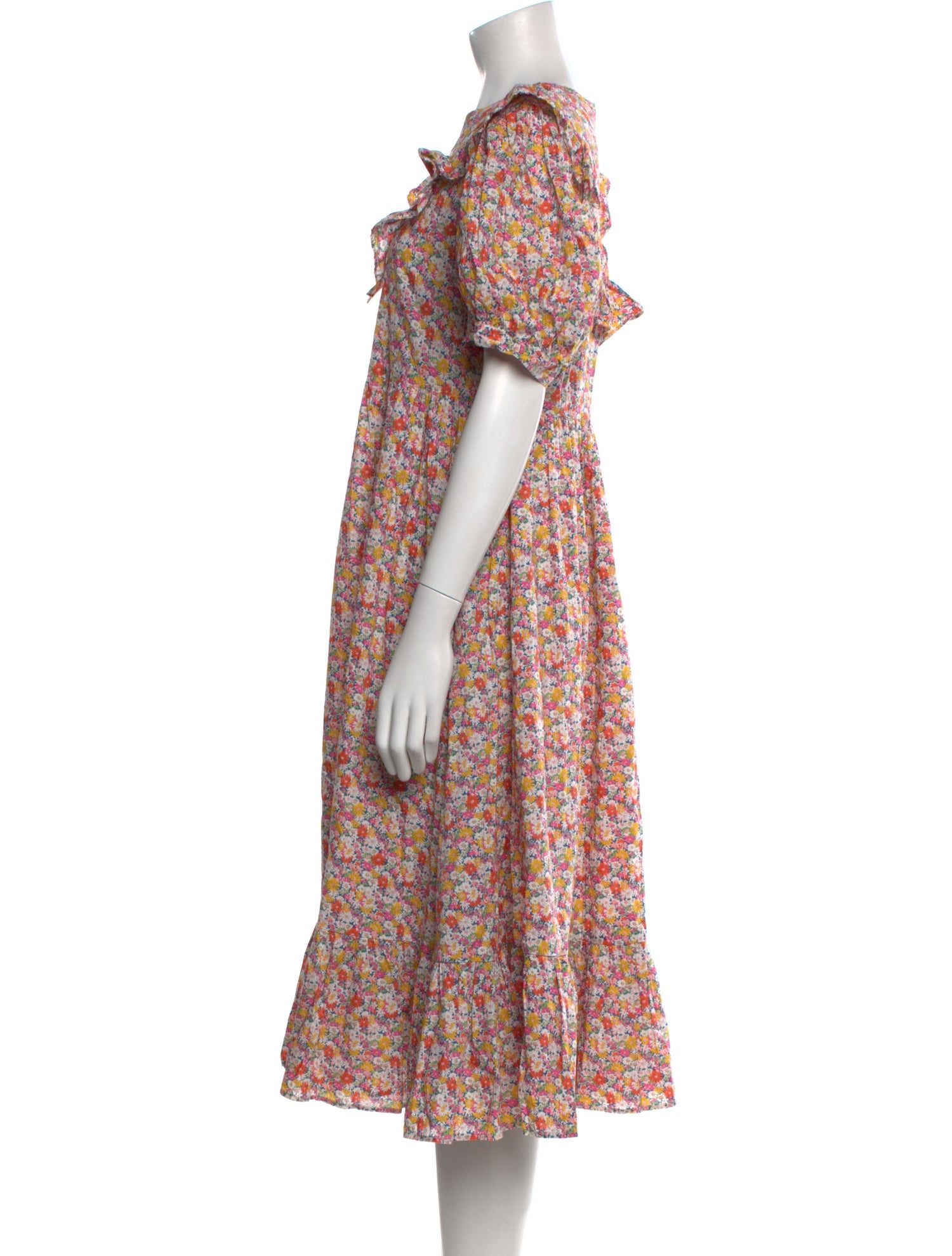 Batsheva Floral Print Midi Length Dress