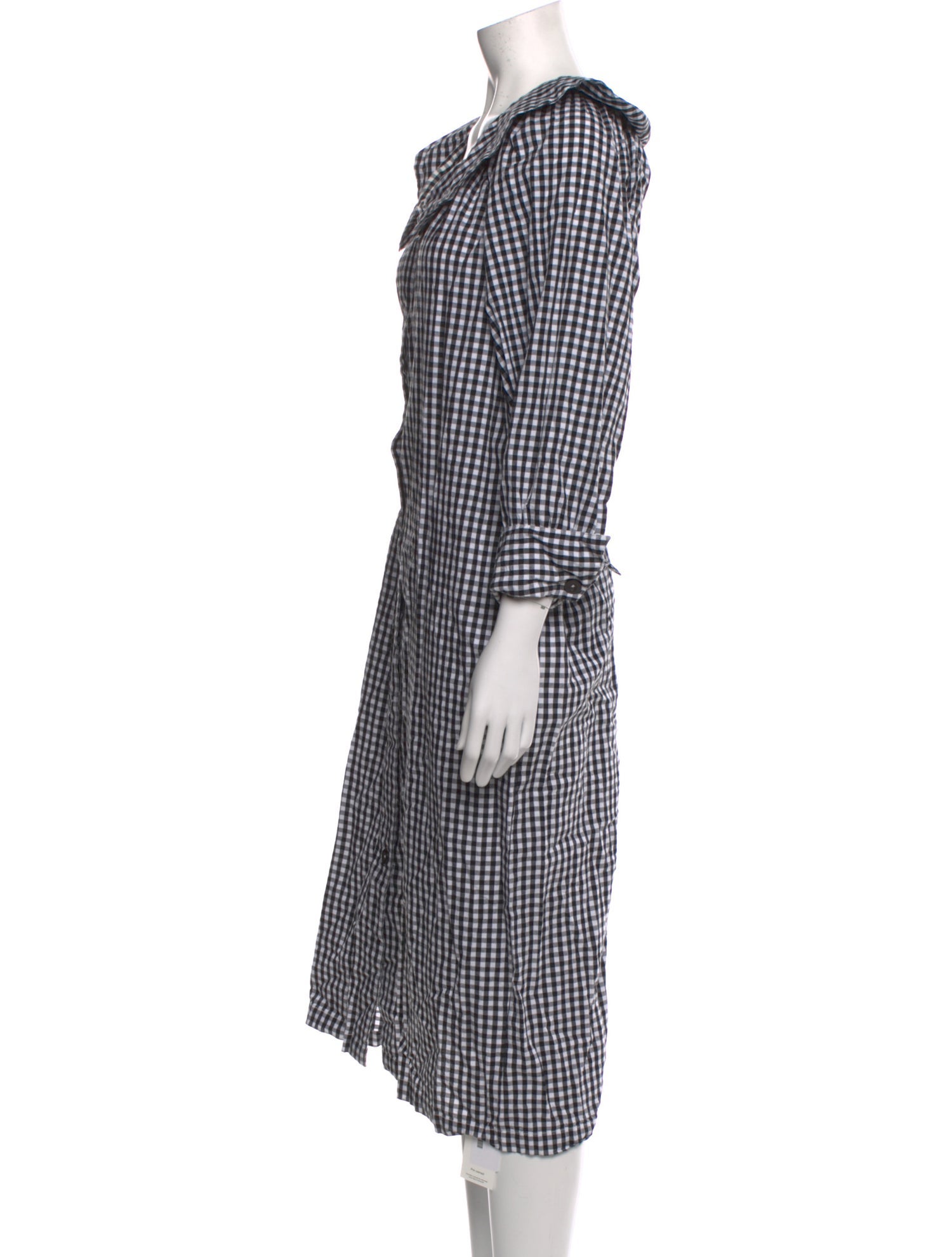 Batsheva Plaid Print Midi Length Dress