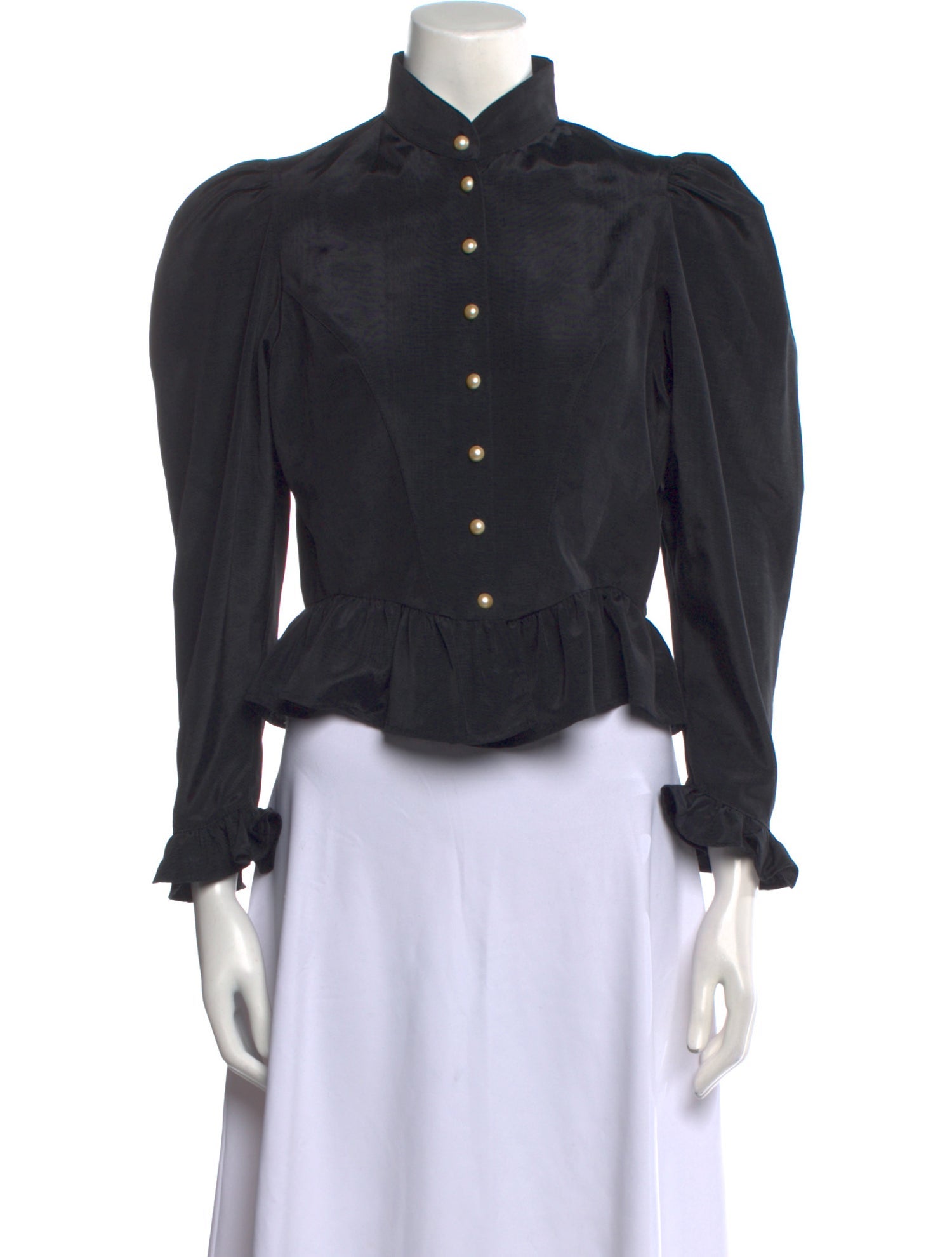 Batsheva Mock Neck Long Sleeve Button-Up Top w/ Tags