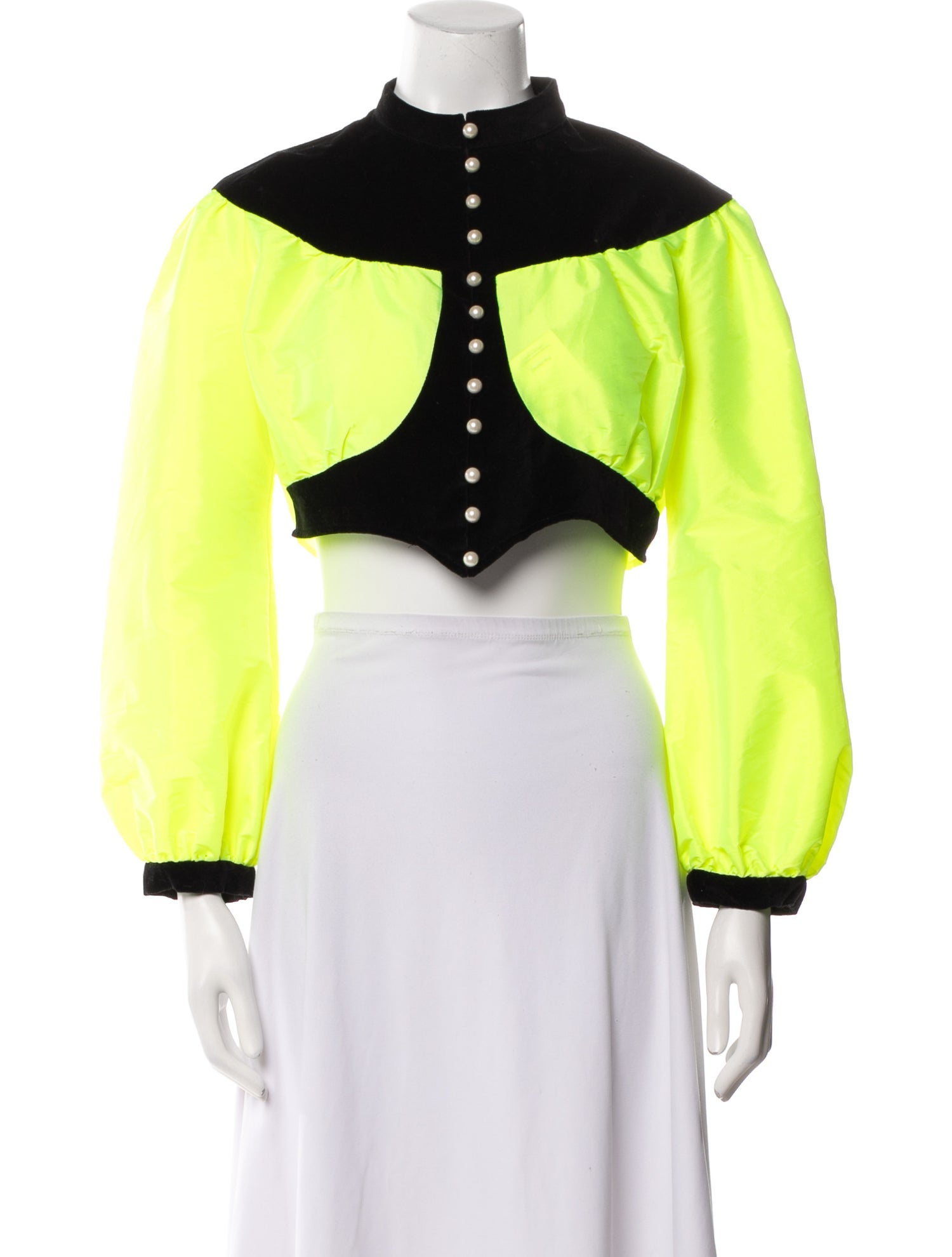 Batsheva Mock Neck Long Sleeve Crop Top