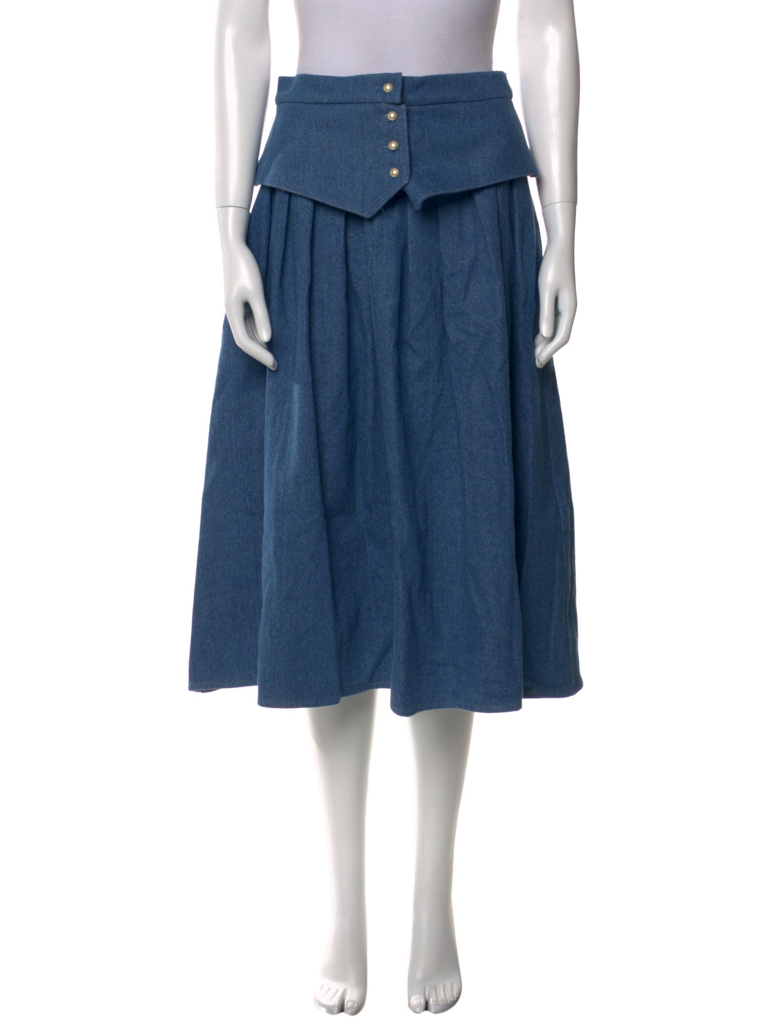 Batsheva Pleated Accents Knee-Length Skirt