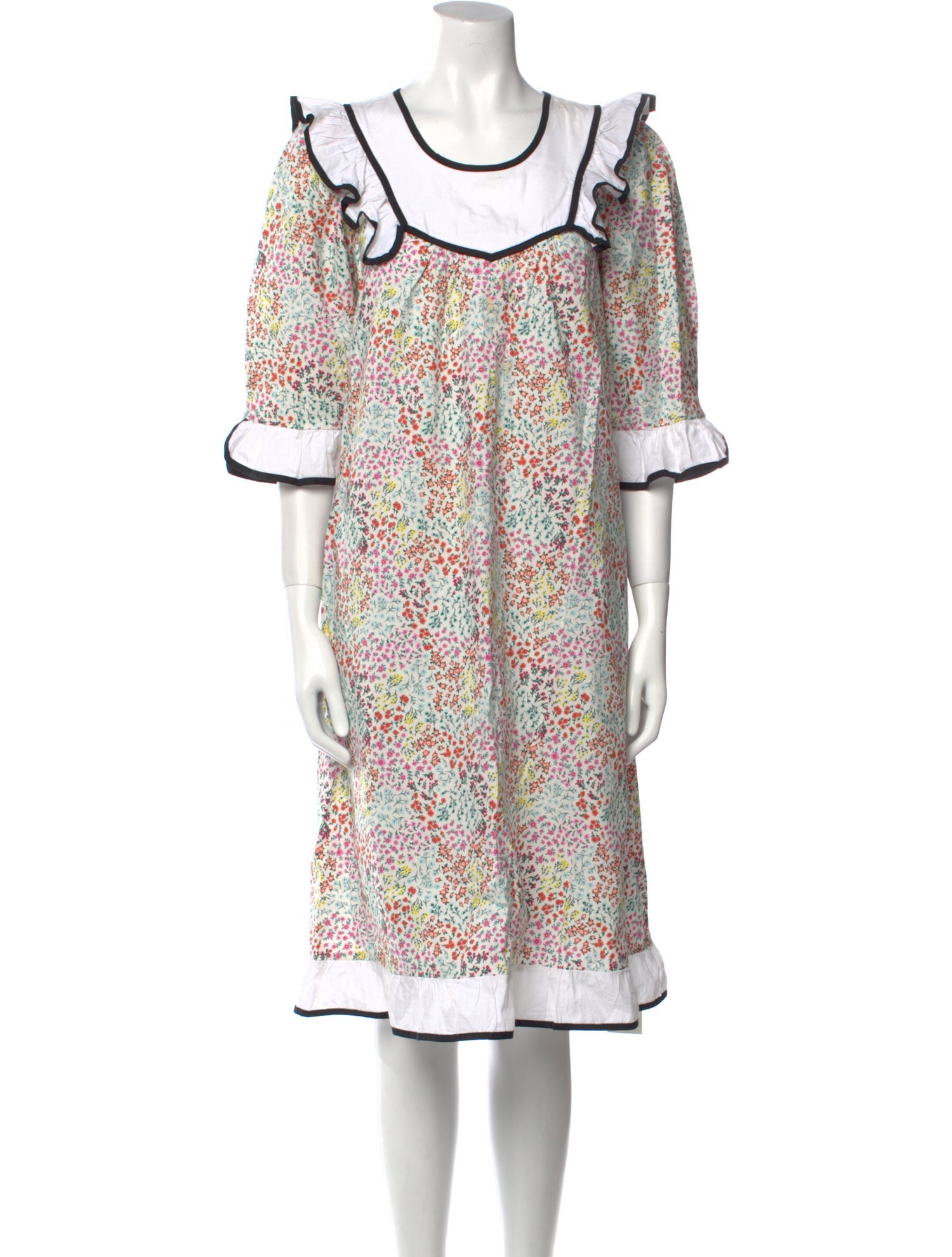 Batsheva Floral Print Midi Length Dress