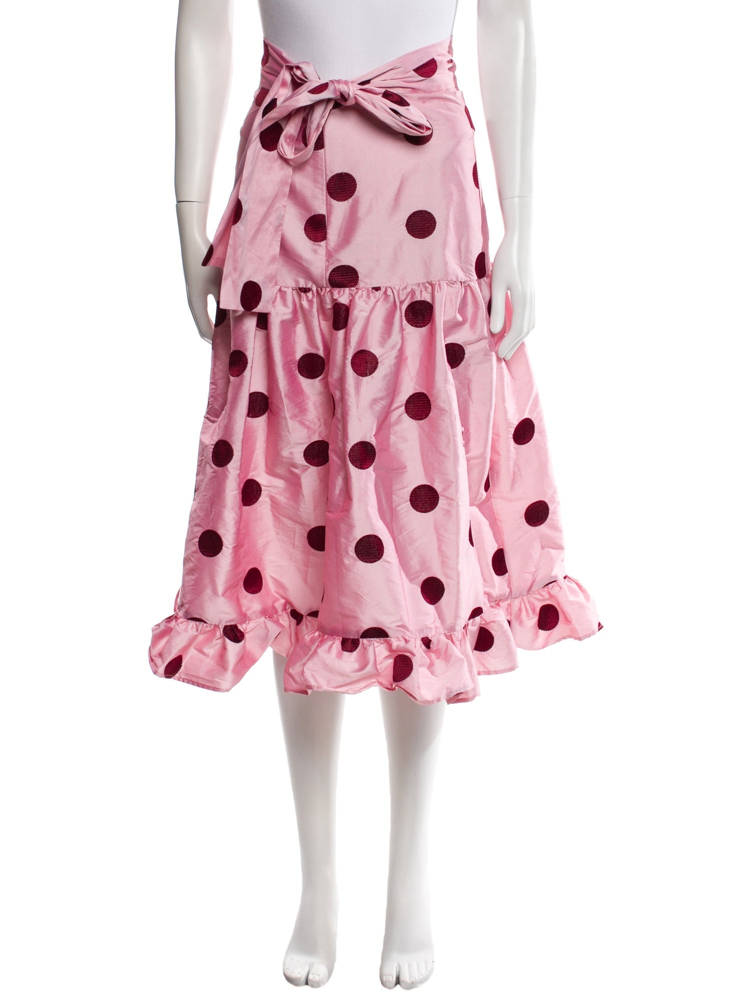 Batsheva Silk Midi Length Skirt