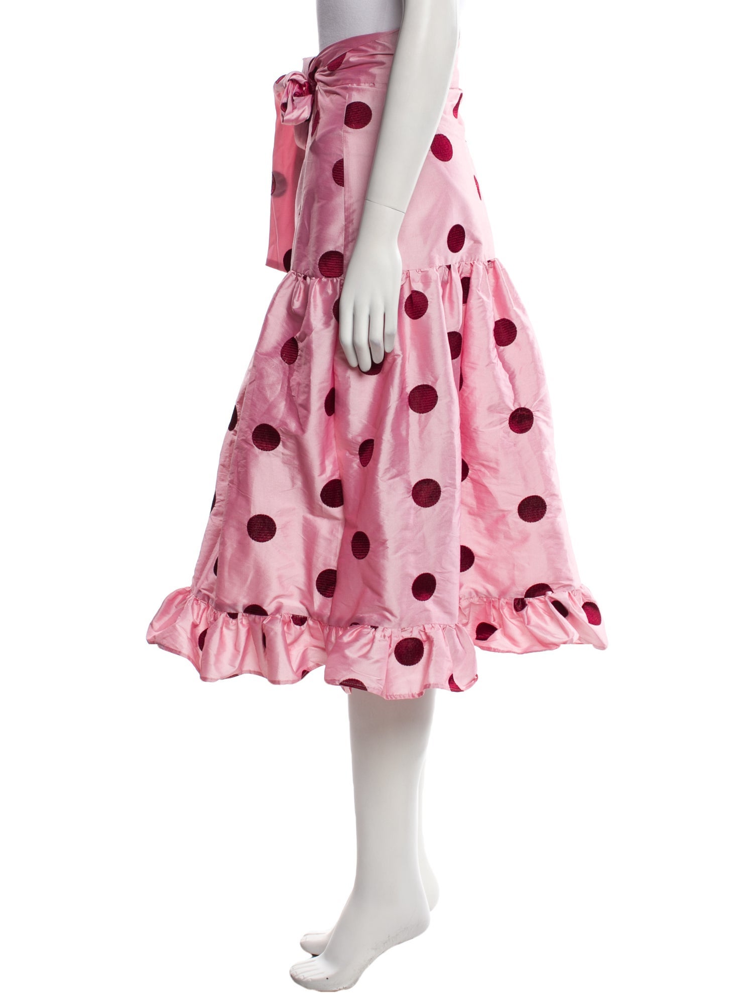 Batsheva Silk Midi Length Skirt