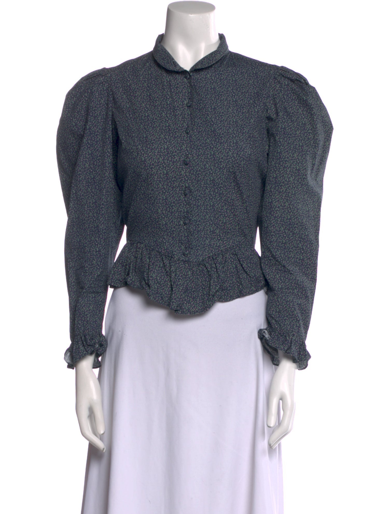 Batsheva Mock Neck Three-Quarter Sleeve Crop Top