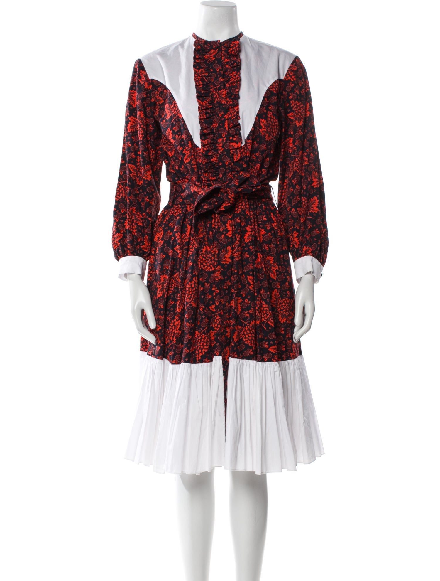 Batsheva Floral Print Midi Length Dress