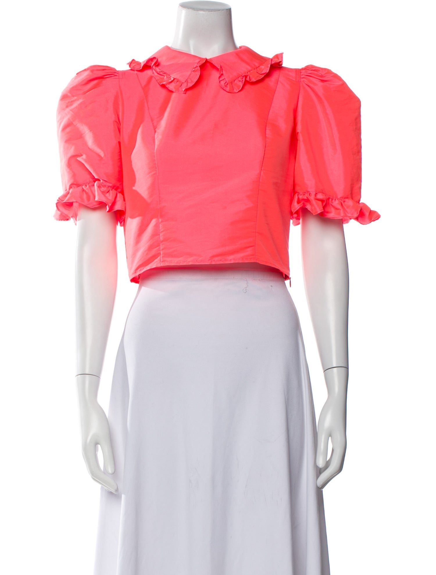 Batsheva Crew Neck Short Sleeve Crop Top