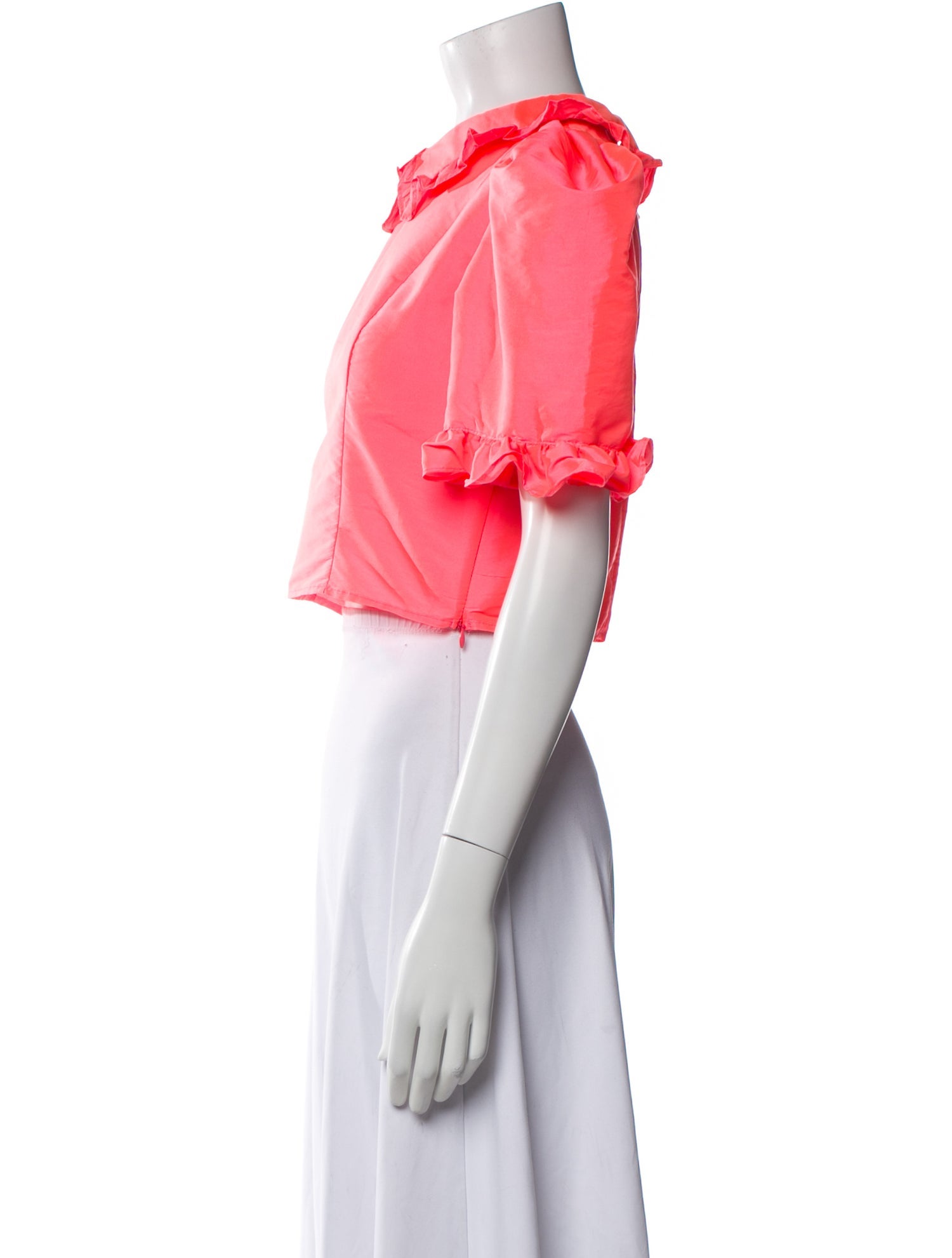 Batsheva Crew Neck Short Sleeve Crop Top