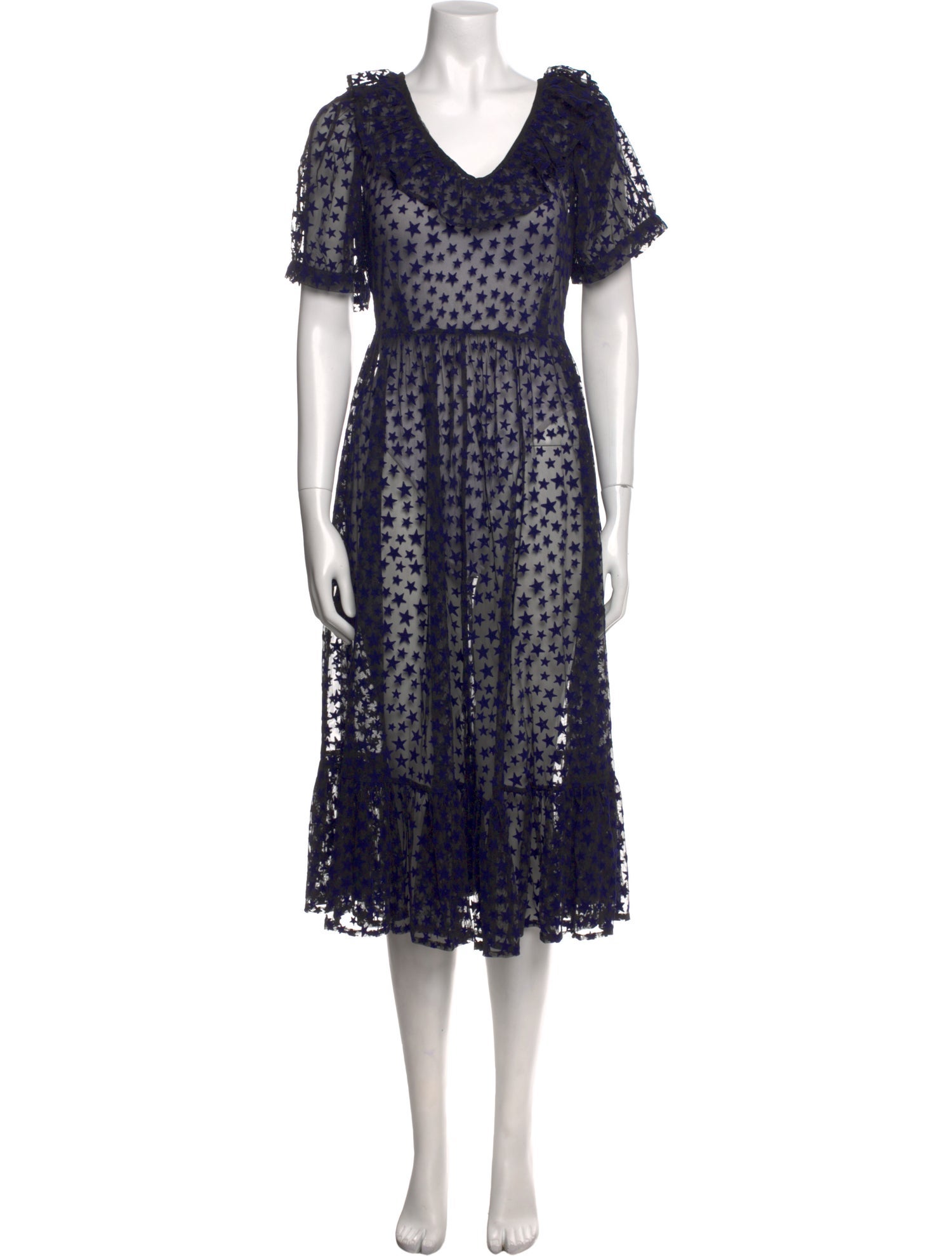 Batsheva Lace Pattern Midi Length Dress