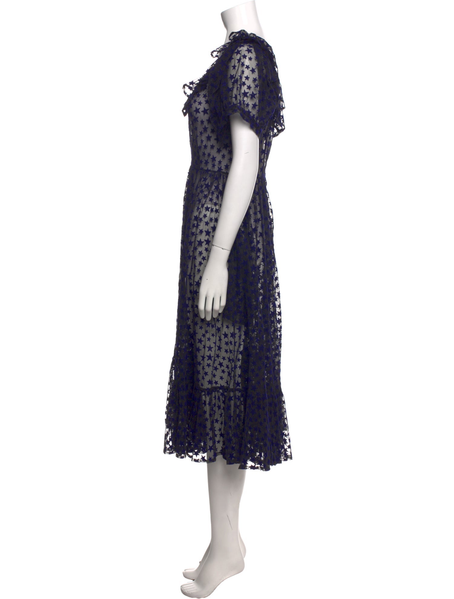 Batsheva Lace Pattern Midi Length Dress
