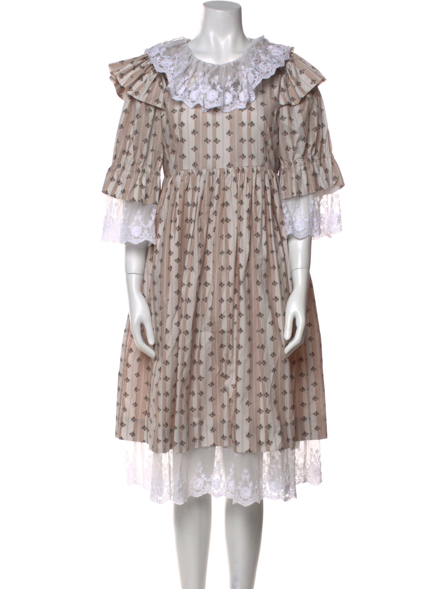 Batsheva Floral Print Midi Length Dress