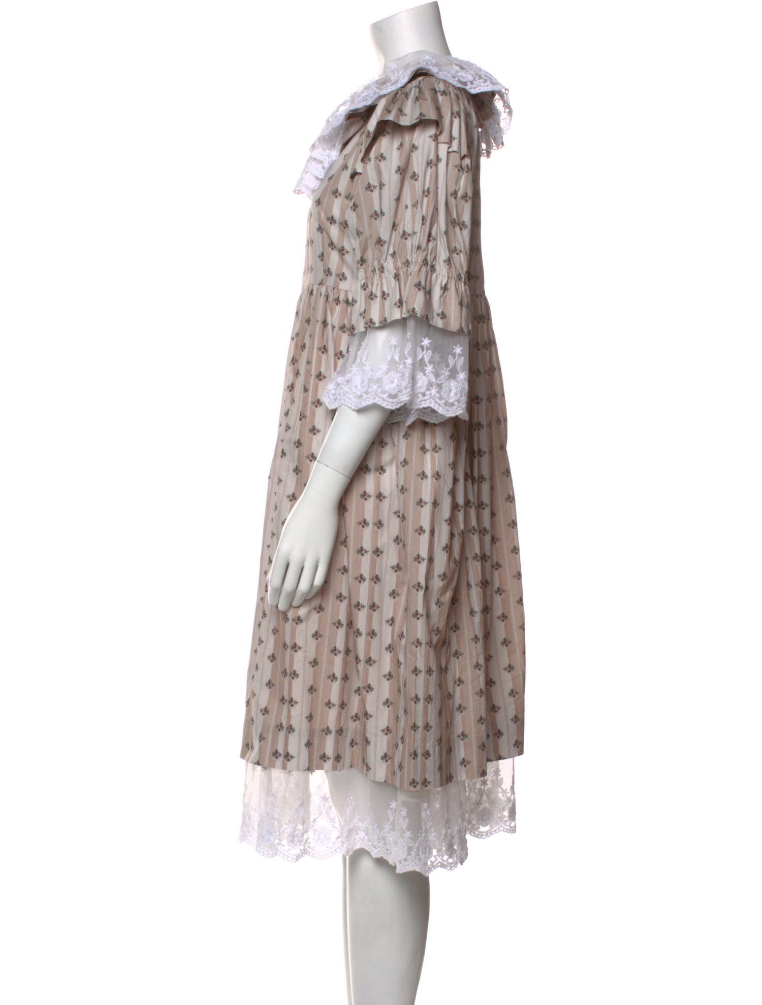 Batsheva Floral Print Midi Length Dress