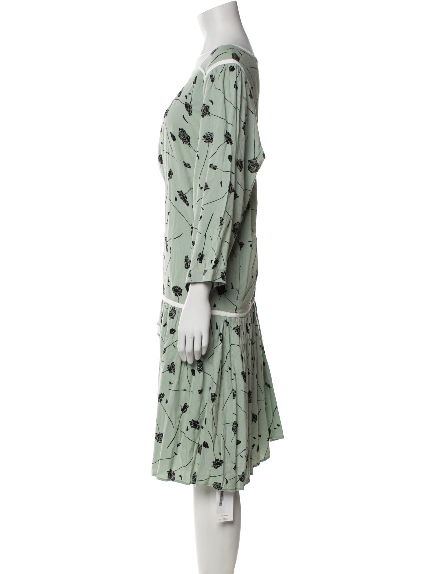 Batsheva Floral Print Knee-Length Dress