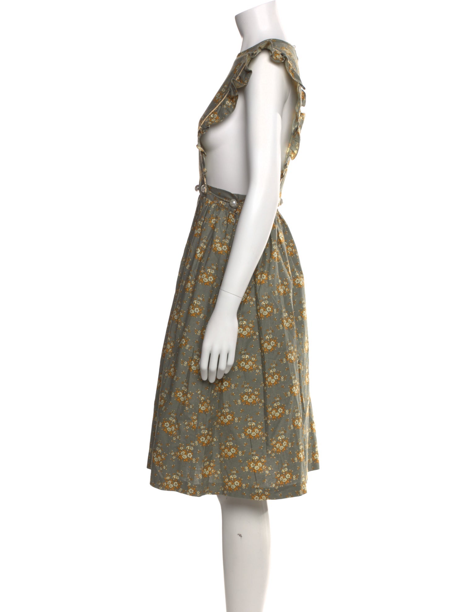 Batsheva Floral Print Knee-Length Dress