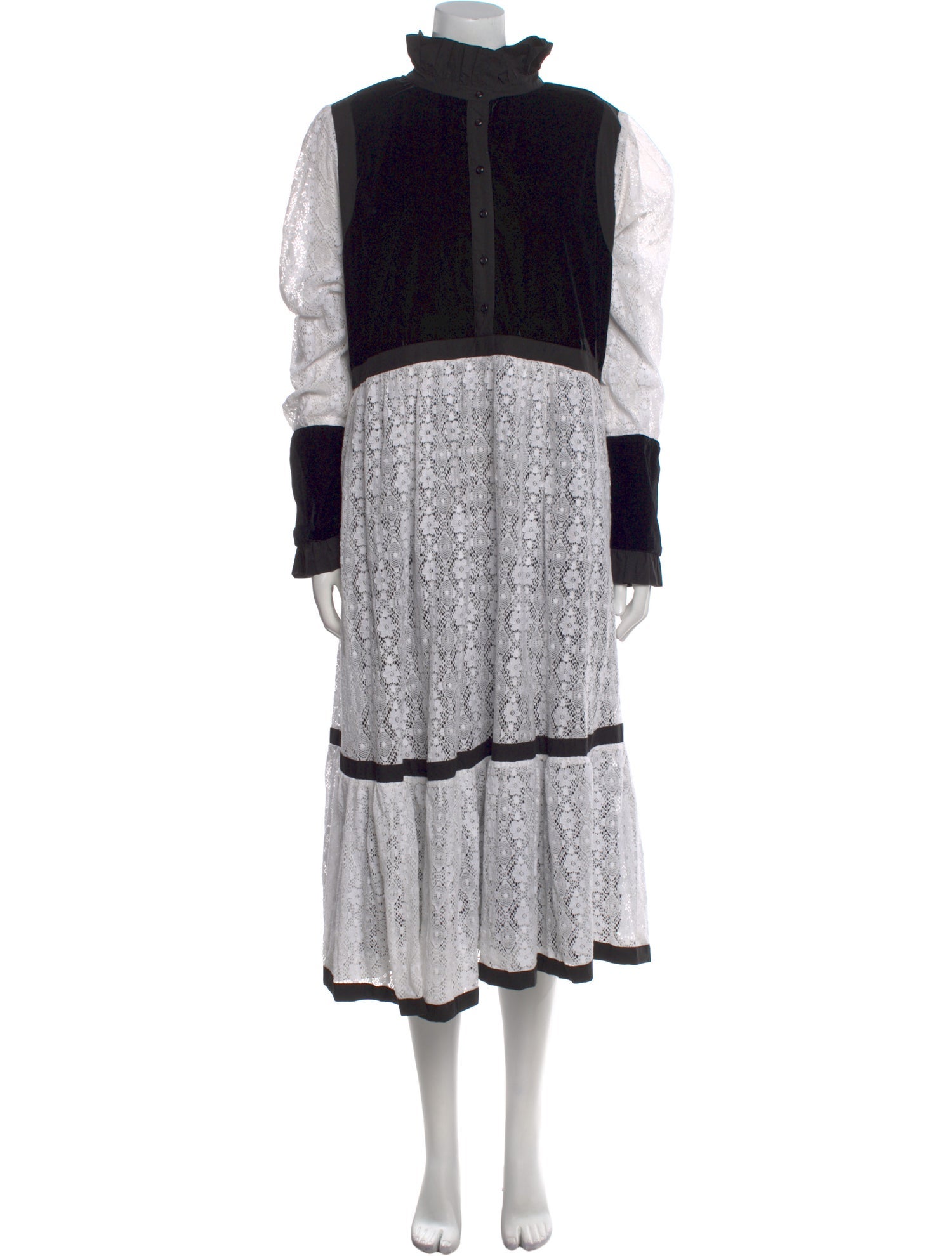 Batsheva Lace Pattern Midi Length Dress