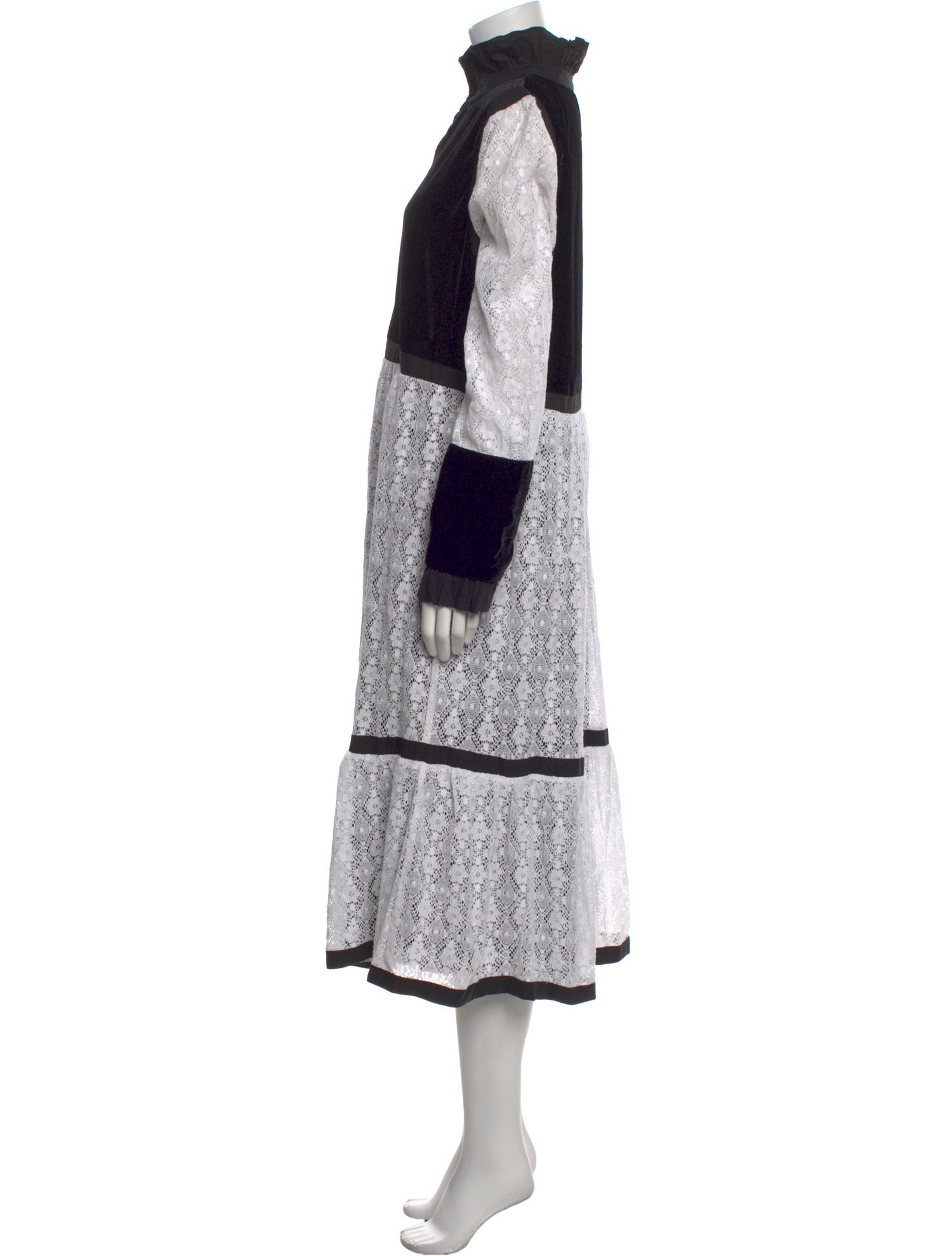 Batsheva Lace Pattern Midi Length Dress