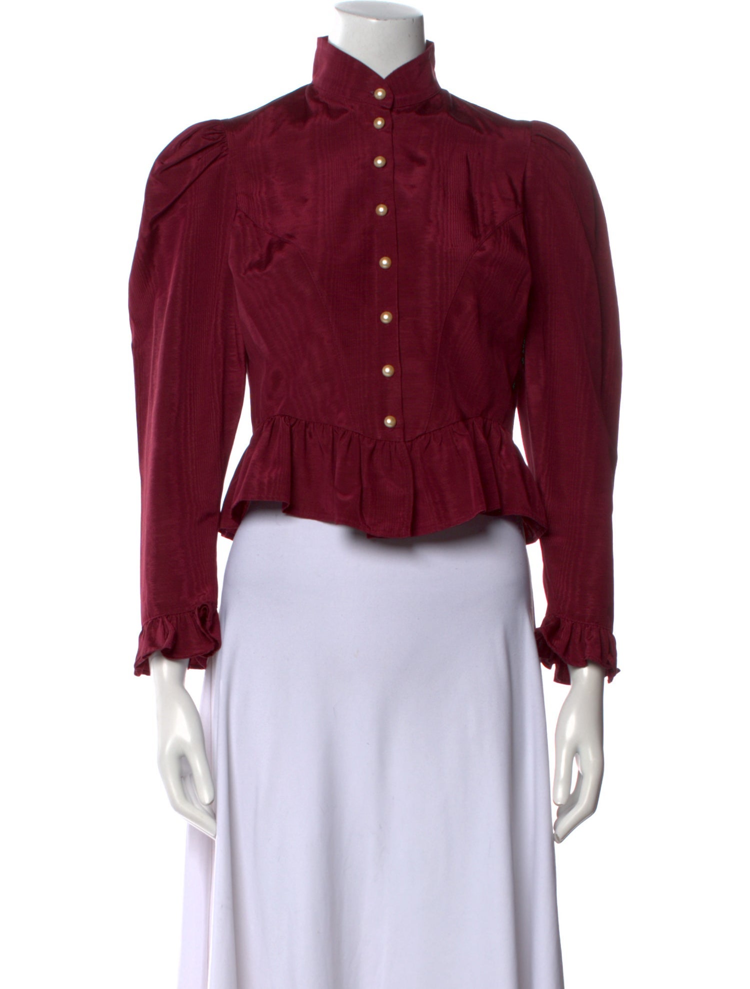 Batsheva Mock Neck Long Sleeve Crop Top