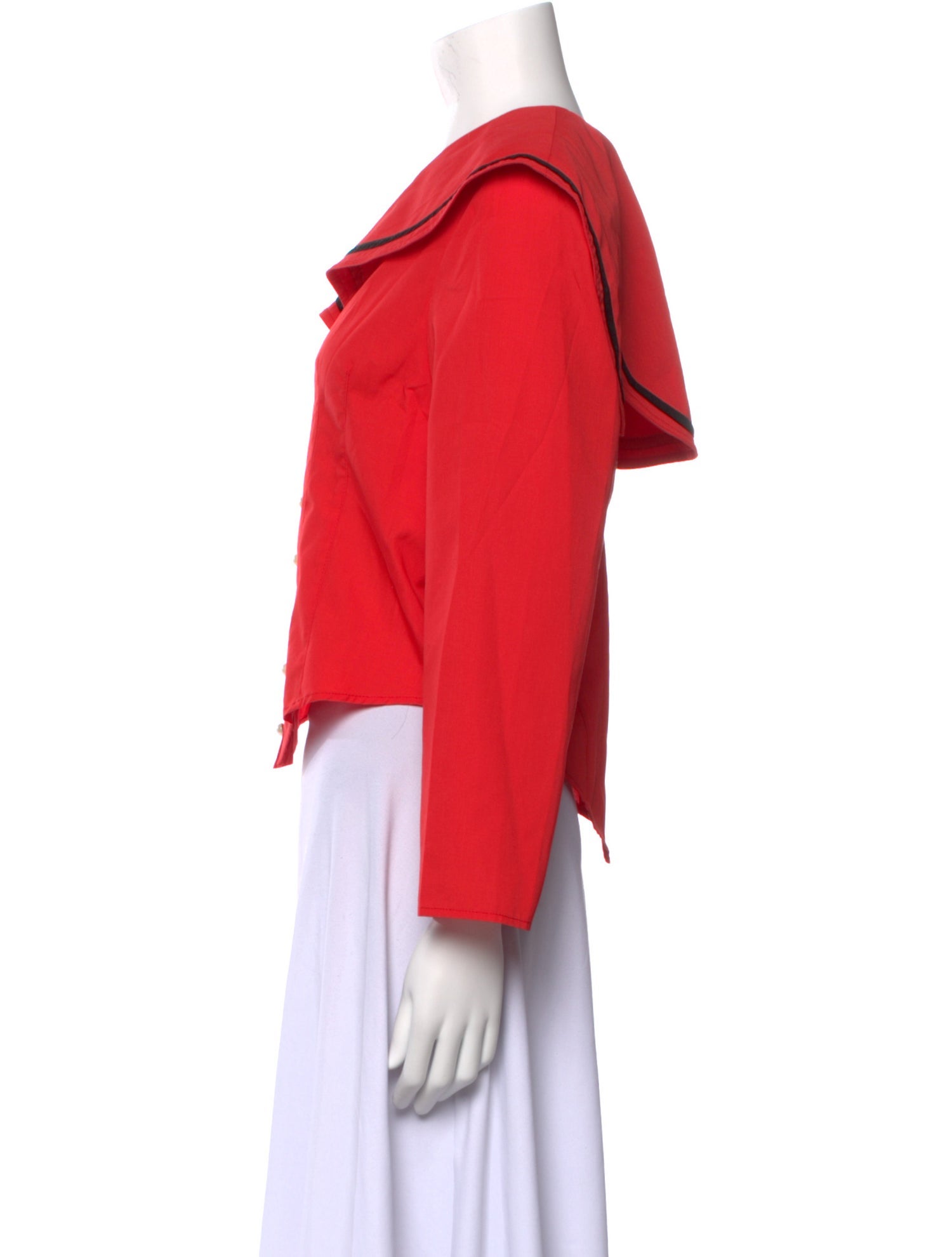 Batsheva V-Neck Three-Quarter Sleeve Crop Top