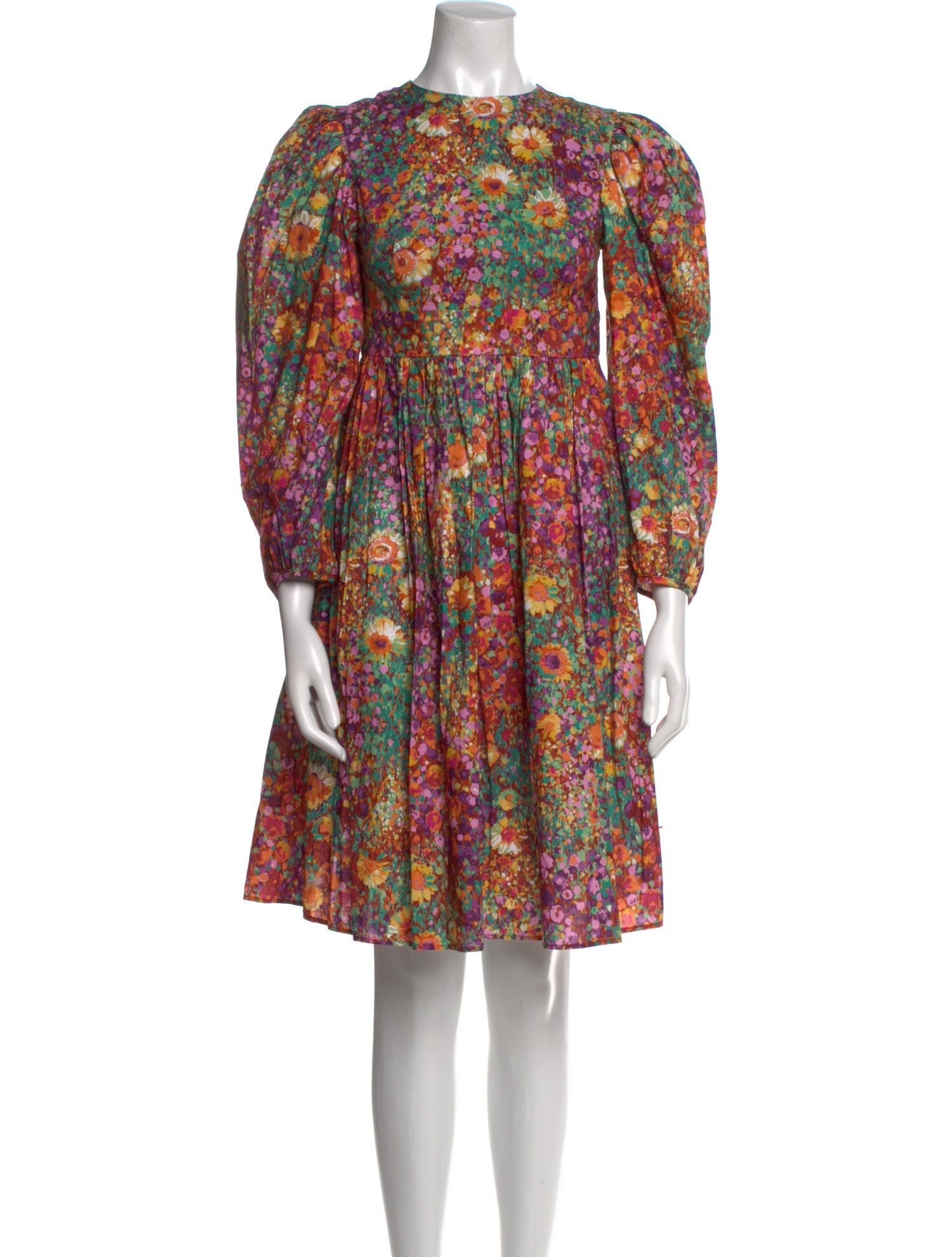 Batsheva Floral Print Knee-Length Dress