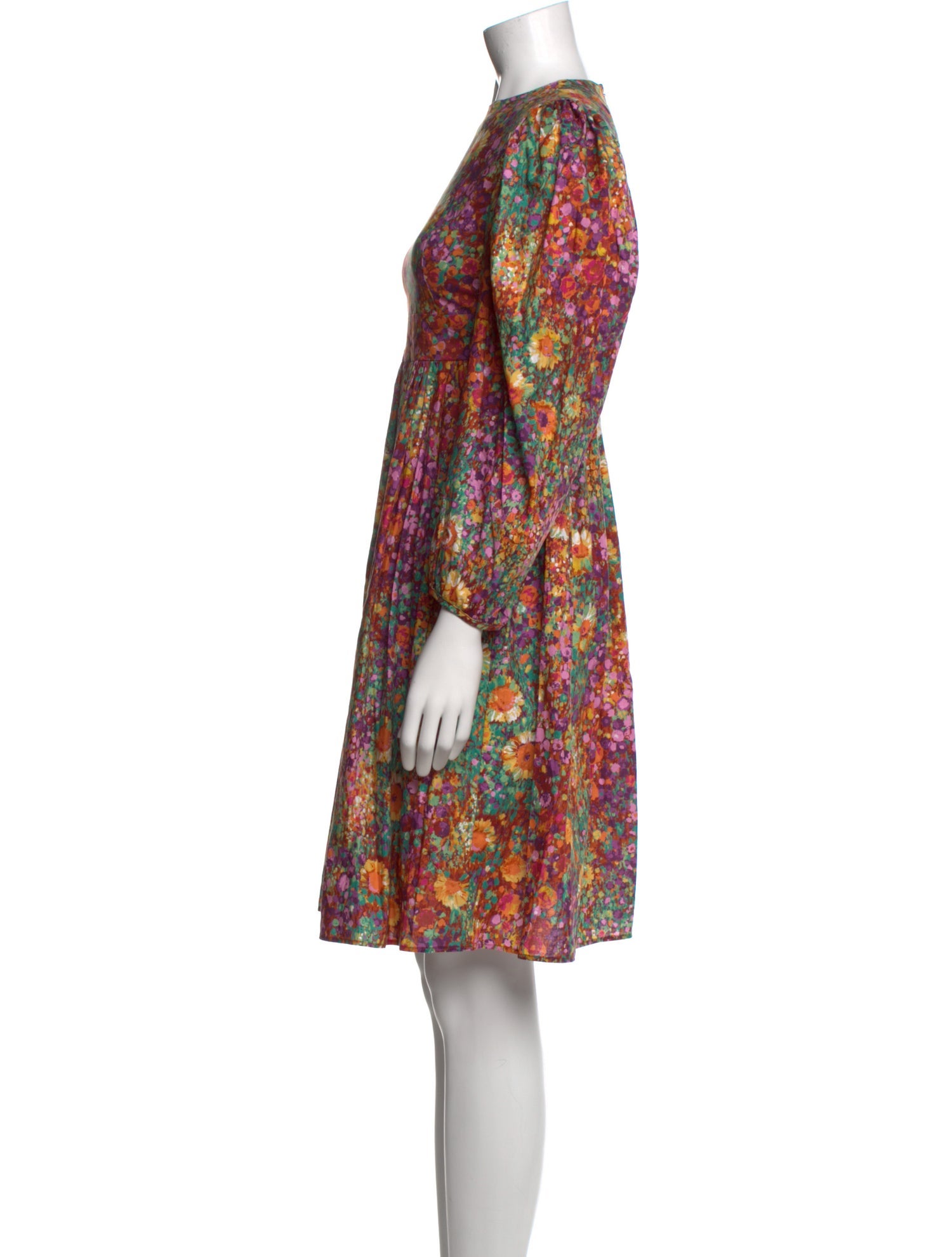 Batsheva Floral Print Knee-Length Dress