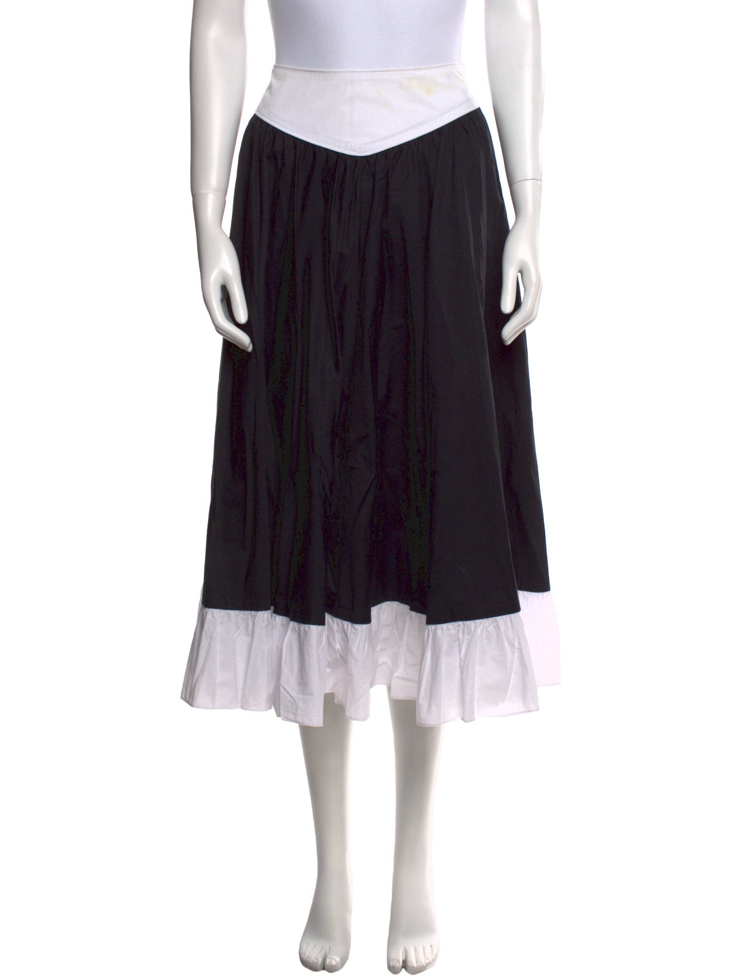 Batsheva Colorblock Pattern Midi Length Skirt