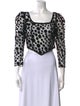 Batsheva Polka Dot Print Square Neckline Crop Top