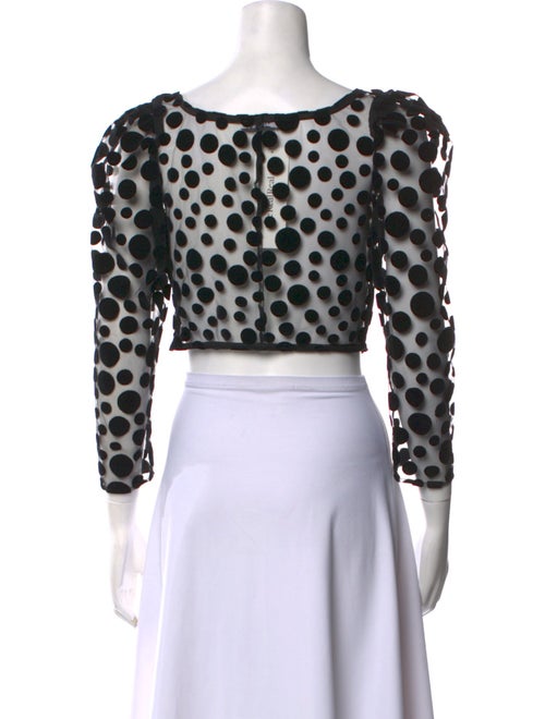Batsheva Polka Dot Print Square Neckline Crop Top