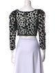Batsheva Polka Dot Print Square Neckline Crop Top