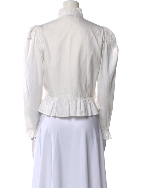 Batsheva Mock Neck Long Sleeve Button-Up Top