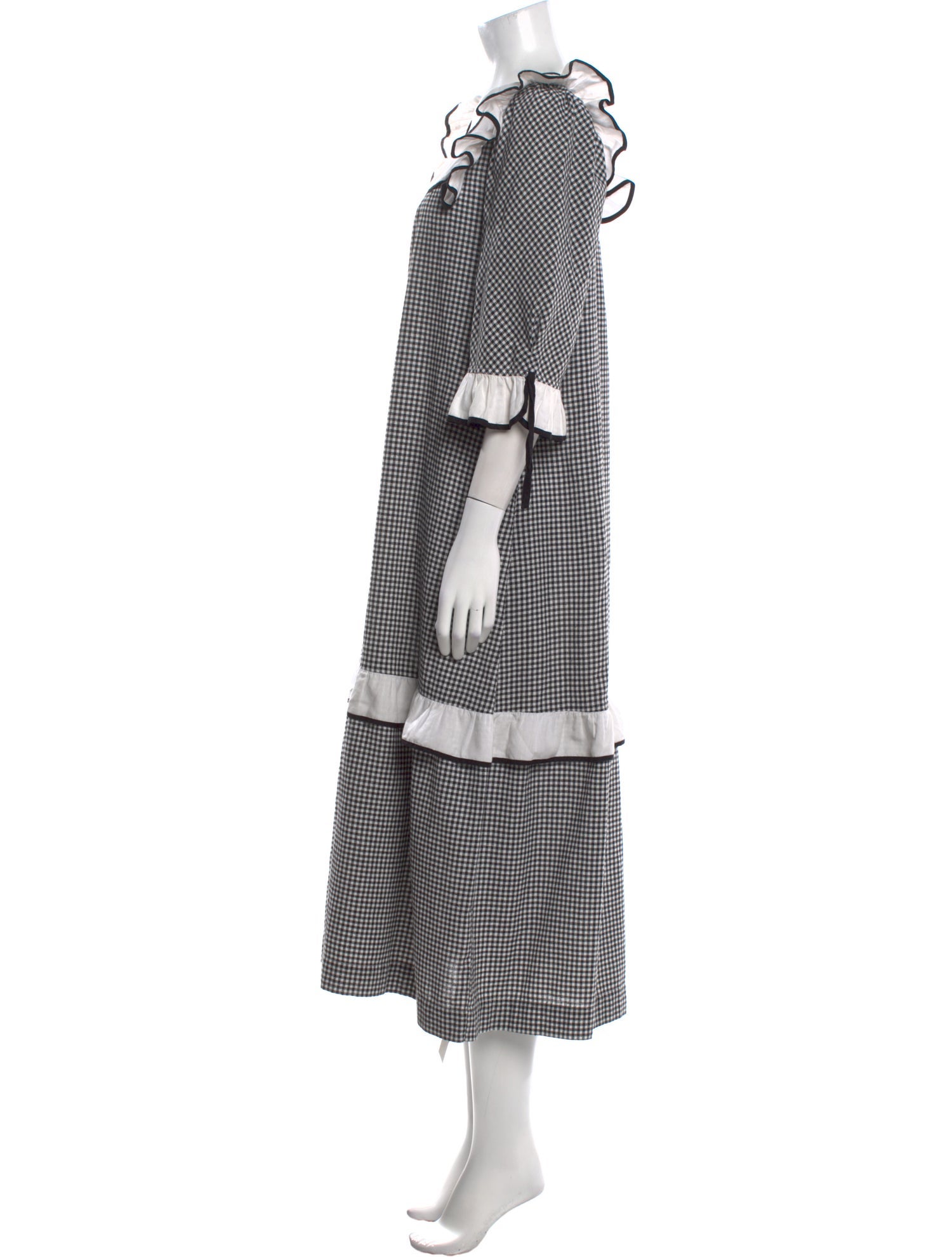 Batsheva Plaid Print Long Dress