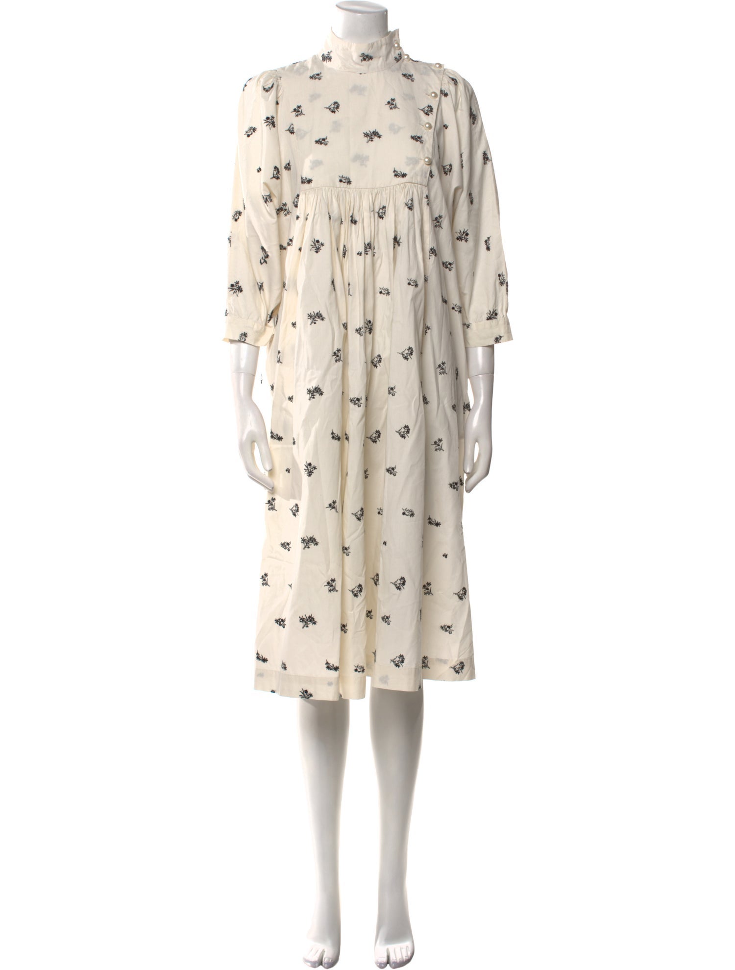 Batsheva Floral Print Midi Length Dress