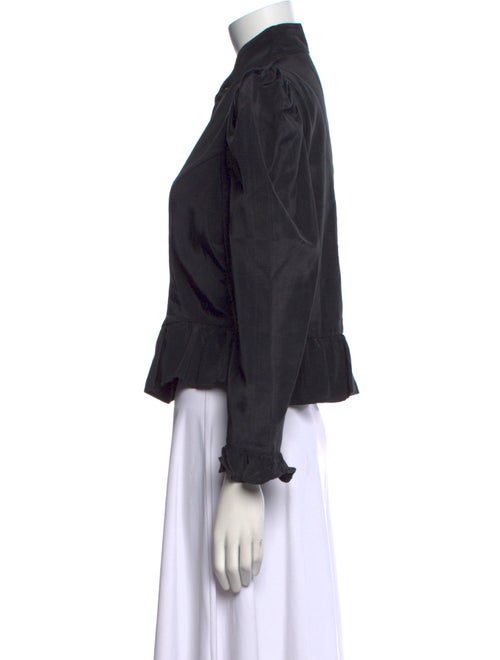 Batsheva Mock Neck Long Sleeve Button-Up Top