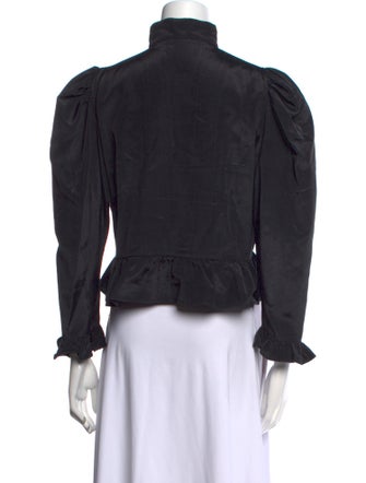 Batsheva Mock Neck Long Sleeve Button-Up Top