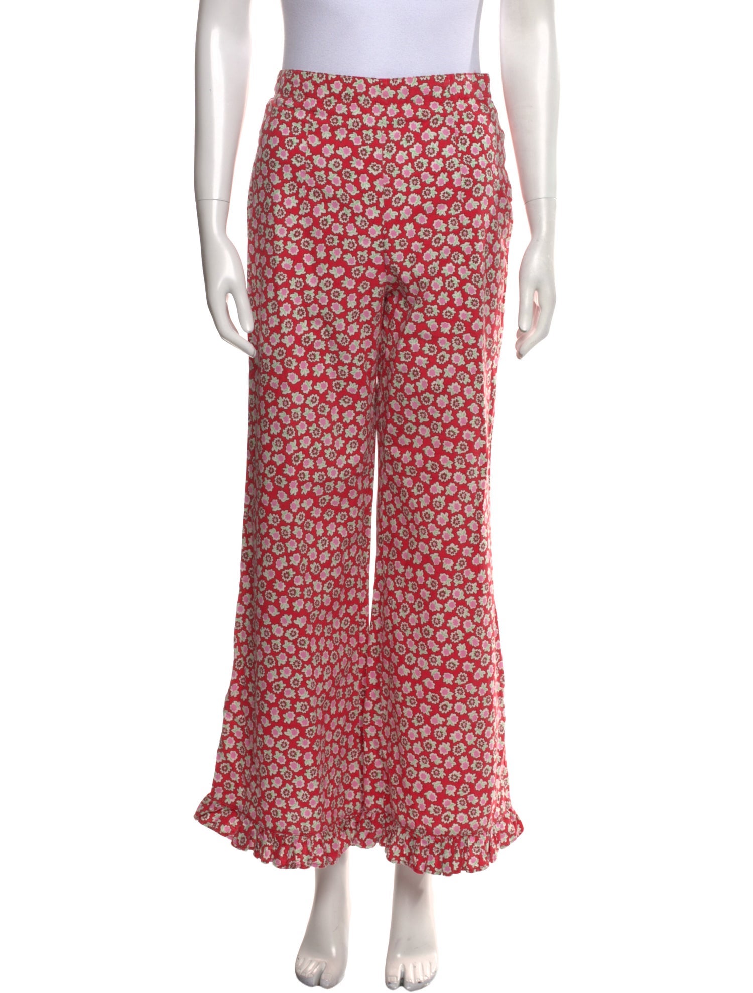 Batsheva Floral Print Wide Leg Pants