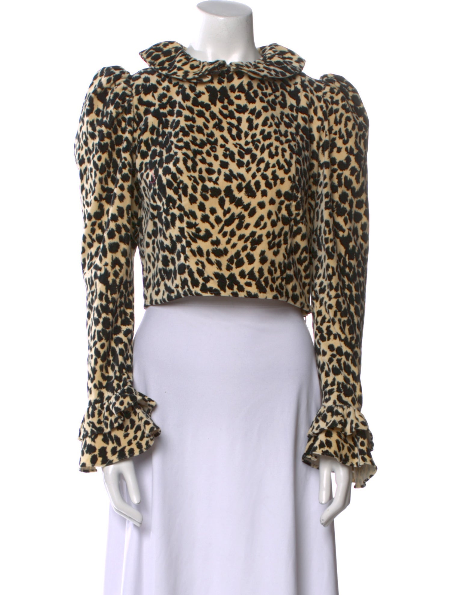 Batsheva Animal Print Mock Neck Crop Top w/ Tags