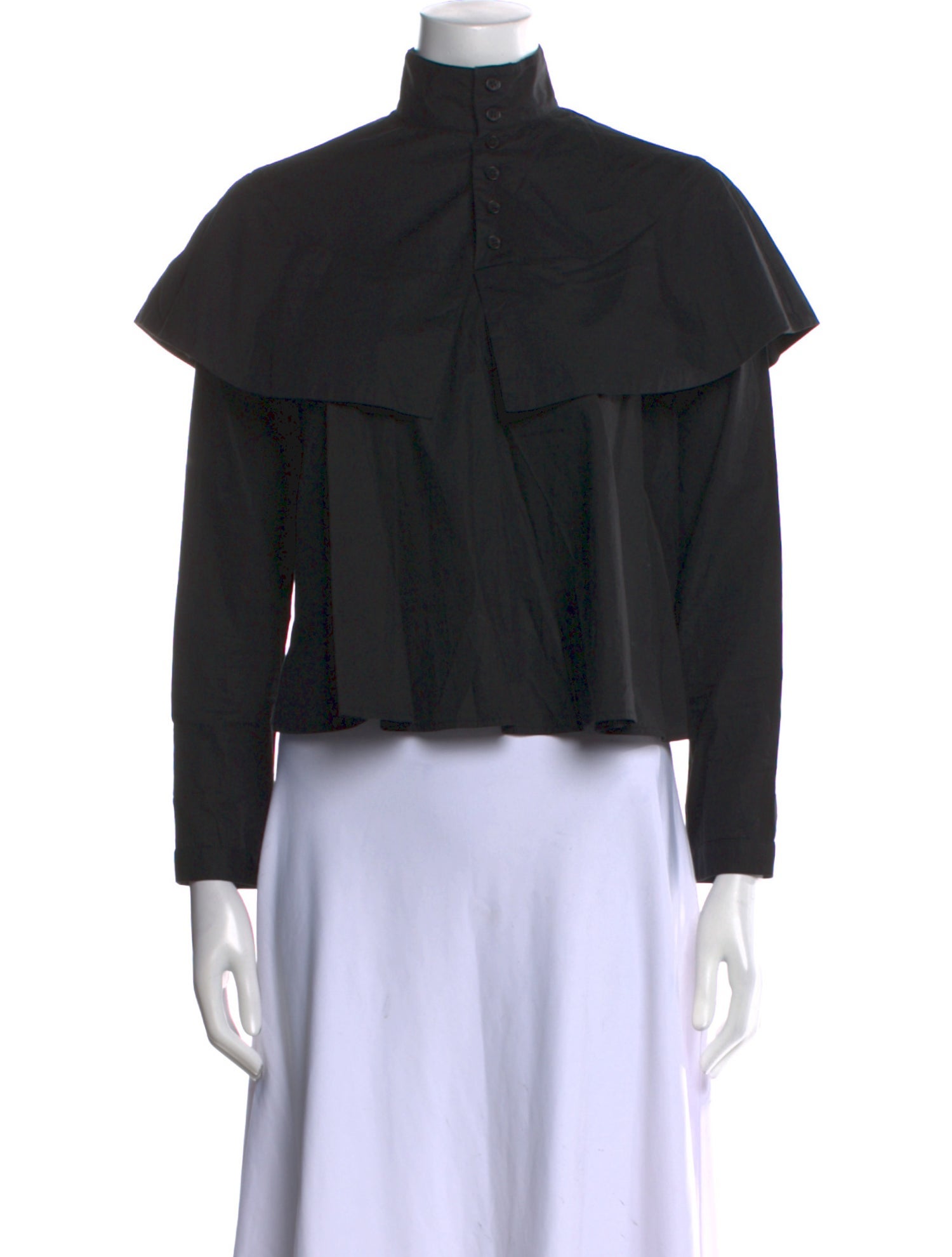 Batsheva Mock Neck Three-Quarter Sleeve Crop Top