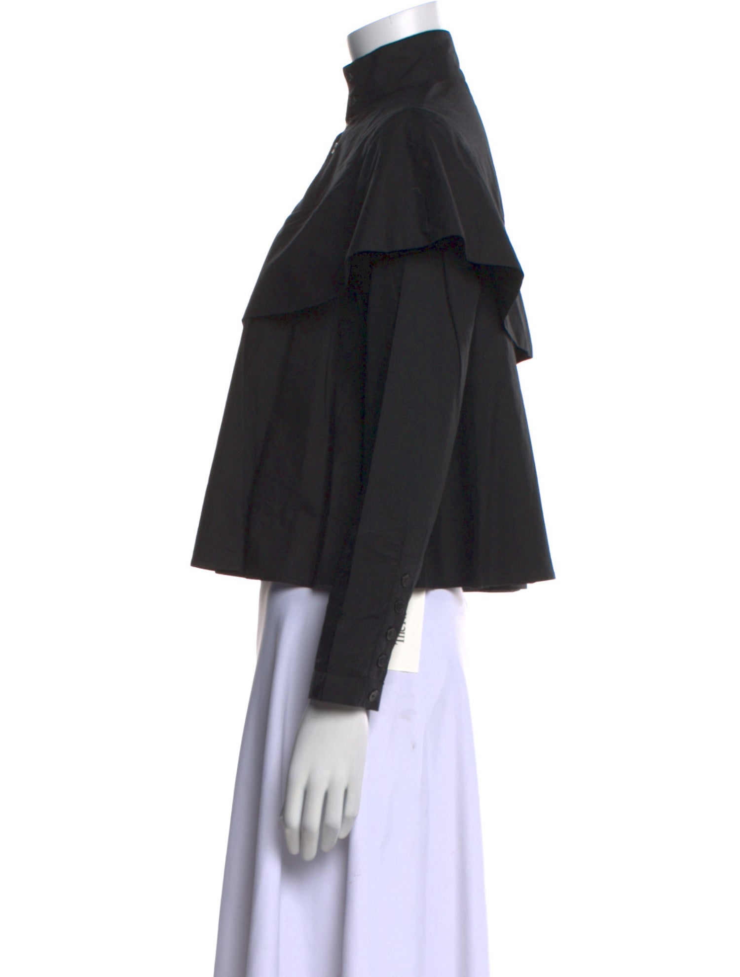 Batsheva Mock Neck Three-Quarter Sleeve Crop Top